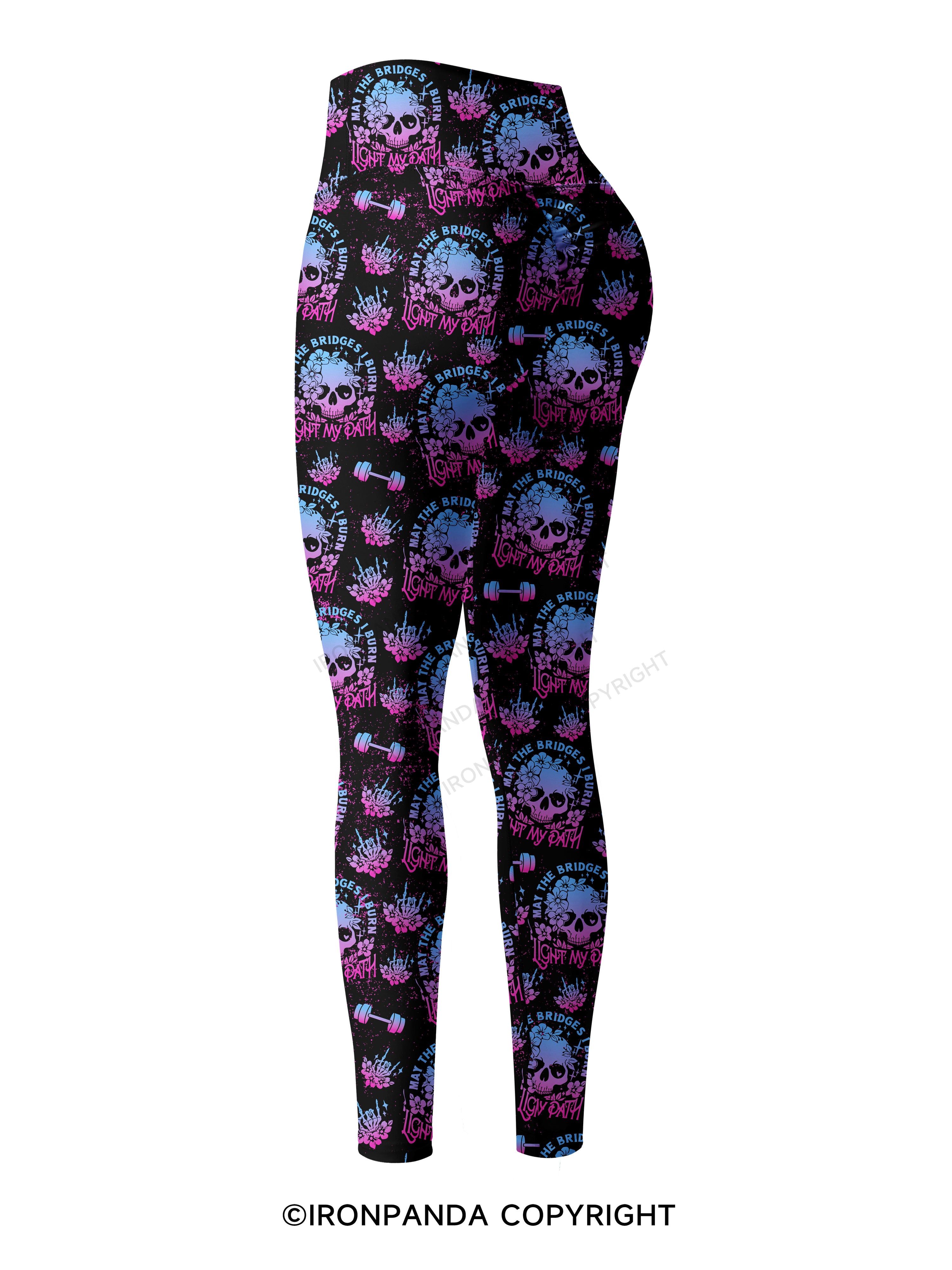 May The Bridges I Burn Light The Way Printed Yoga Pants
