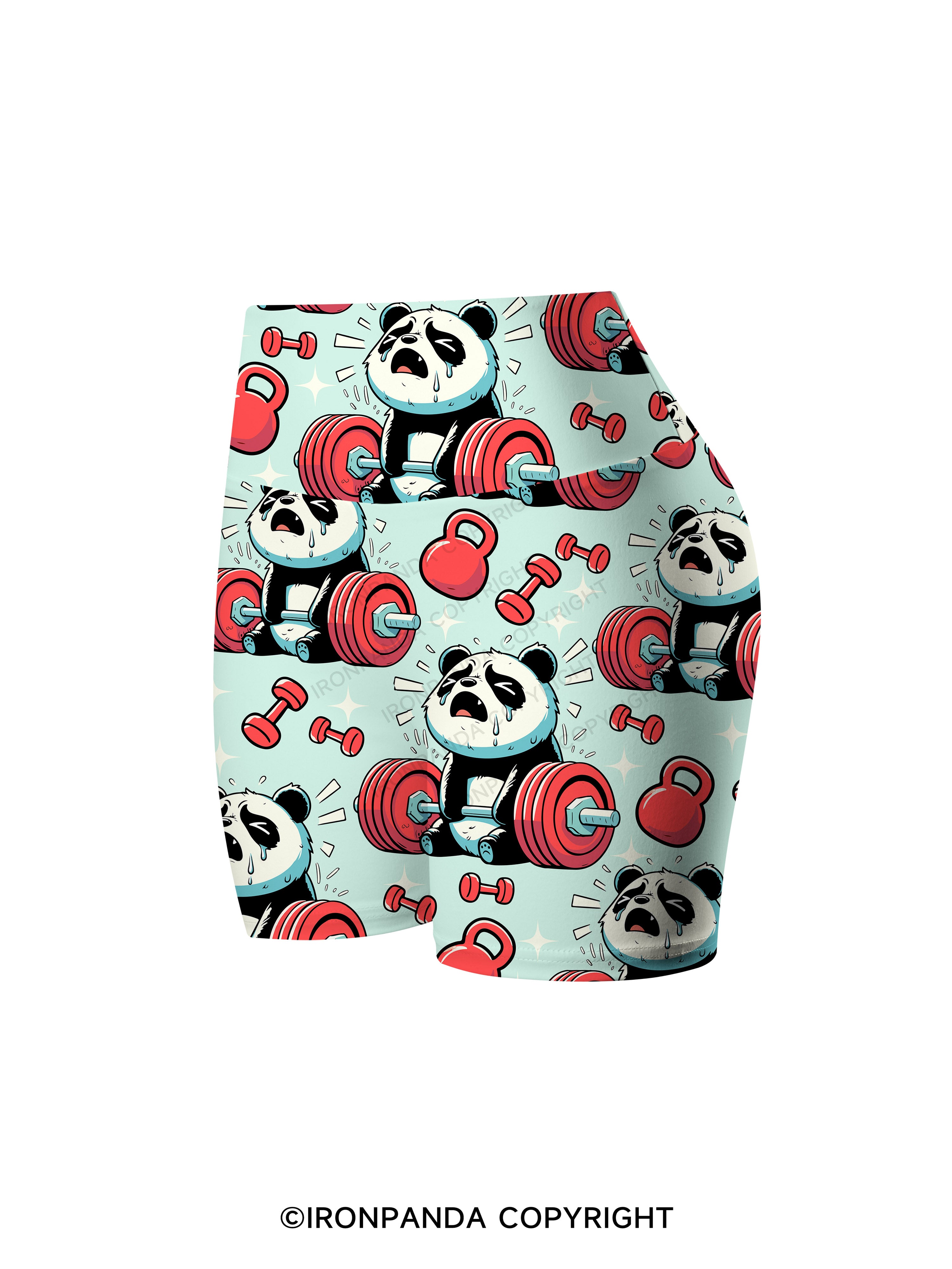 don't fart panda weightlifting Printed Yoga Cycling Shorts