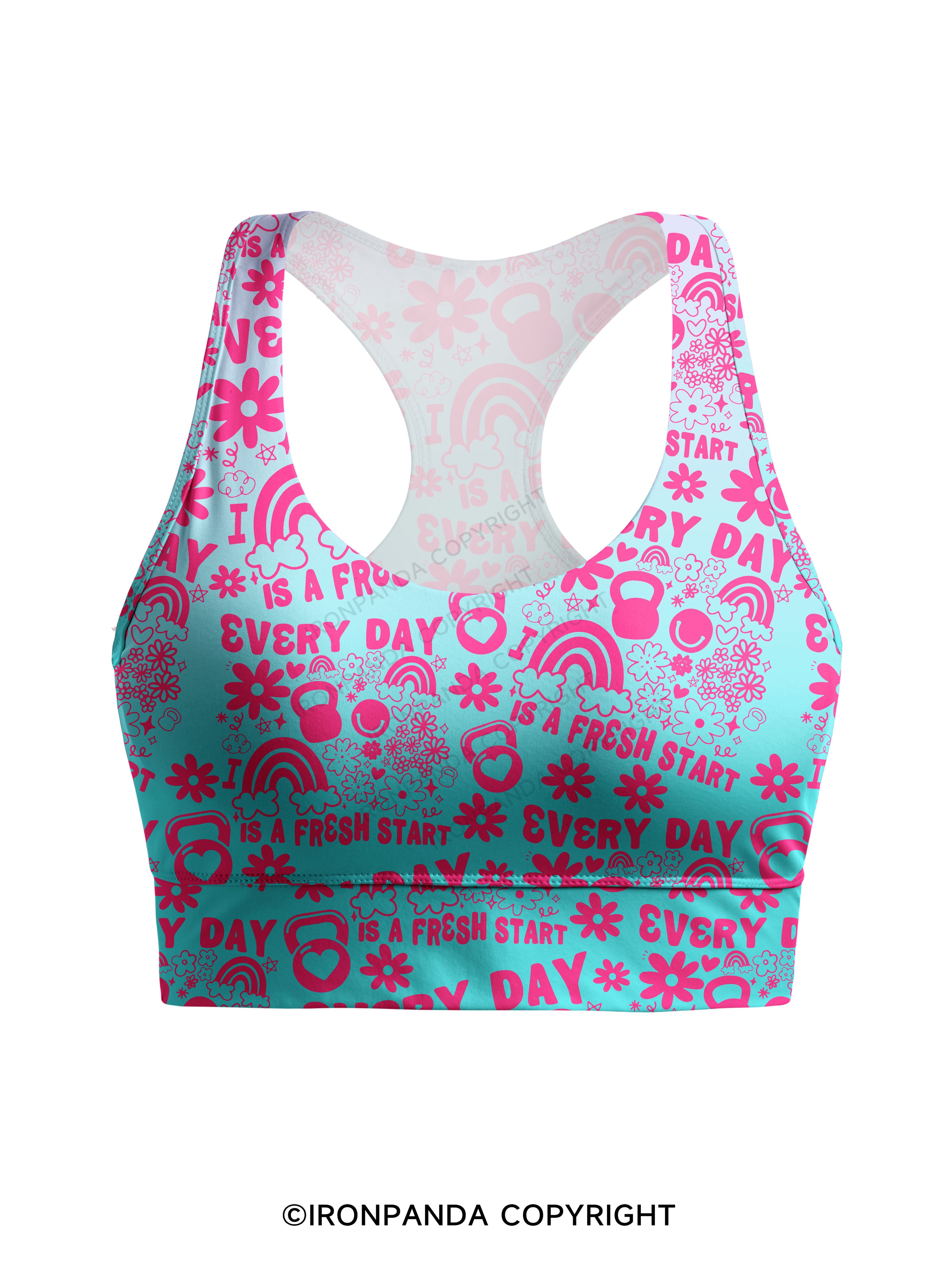 Every Day Is a Fresh Start Racerback Sports Bra