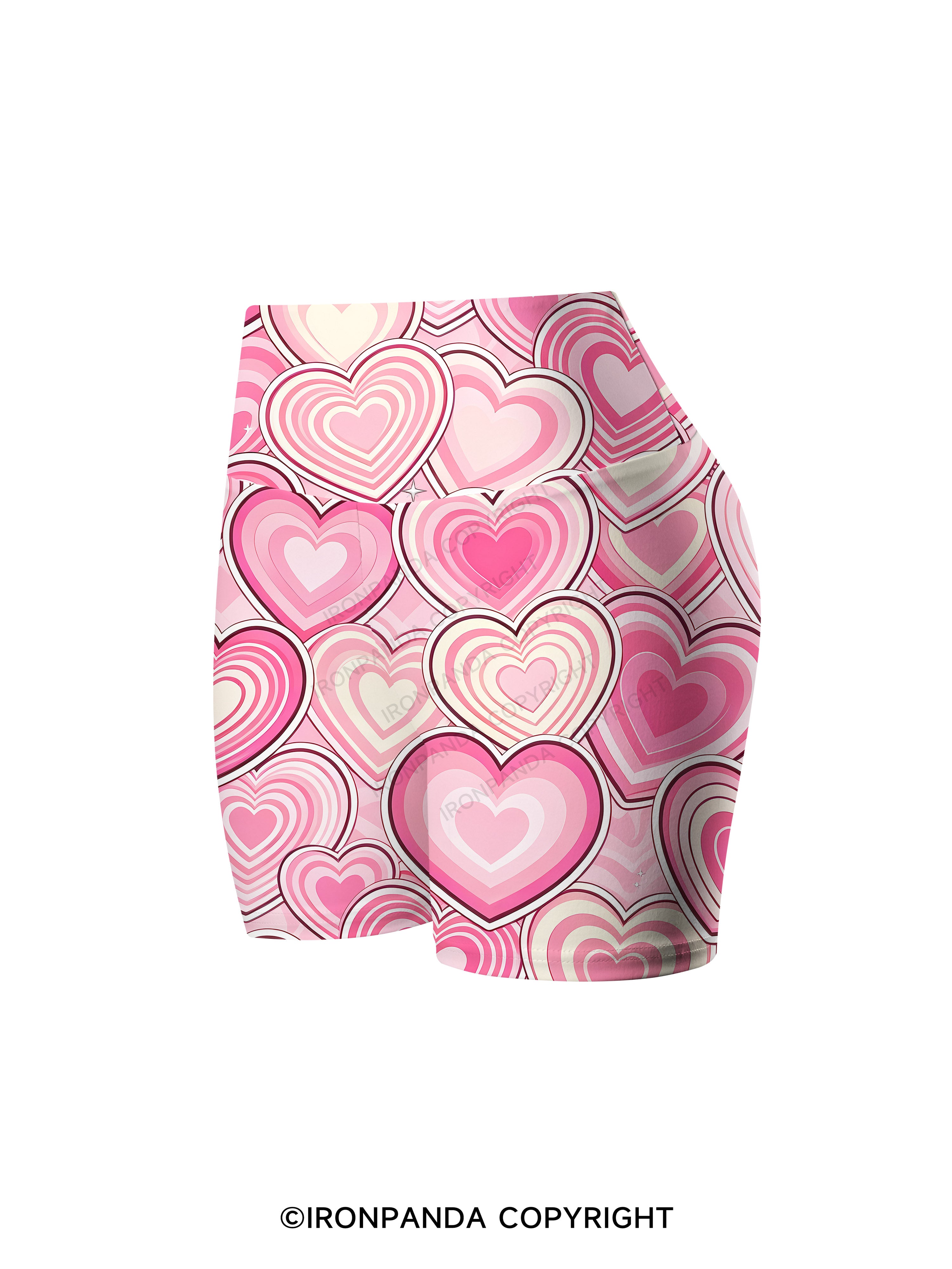 Candy Hearts Printed Yoga Cycling Shorts