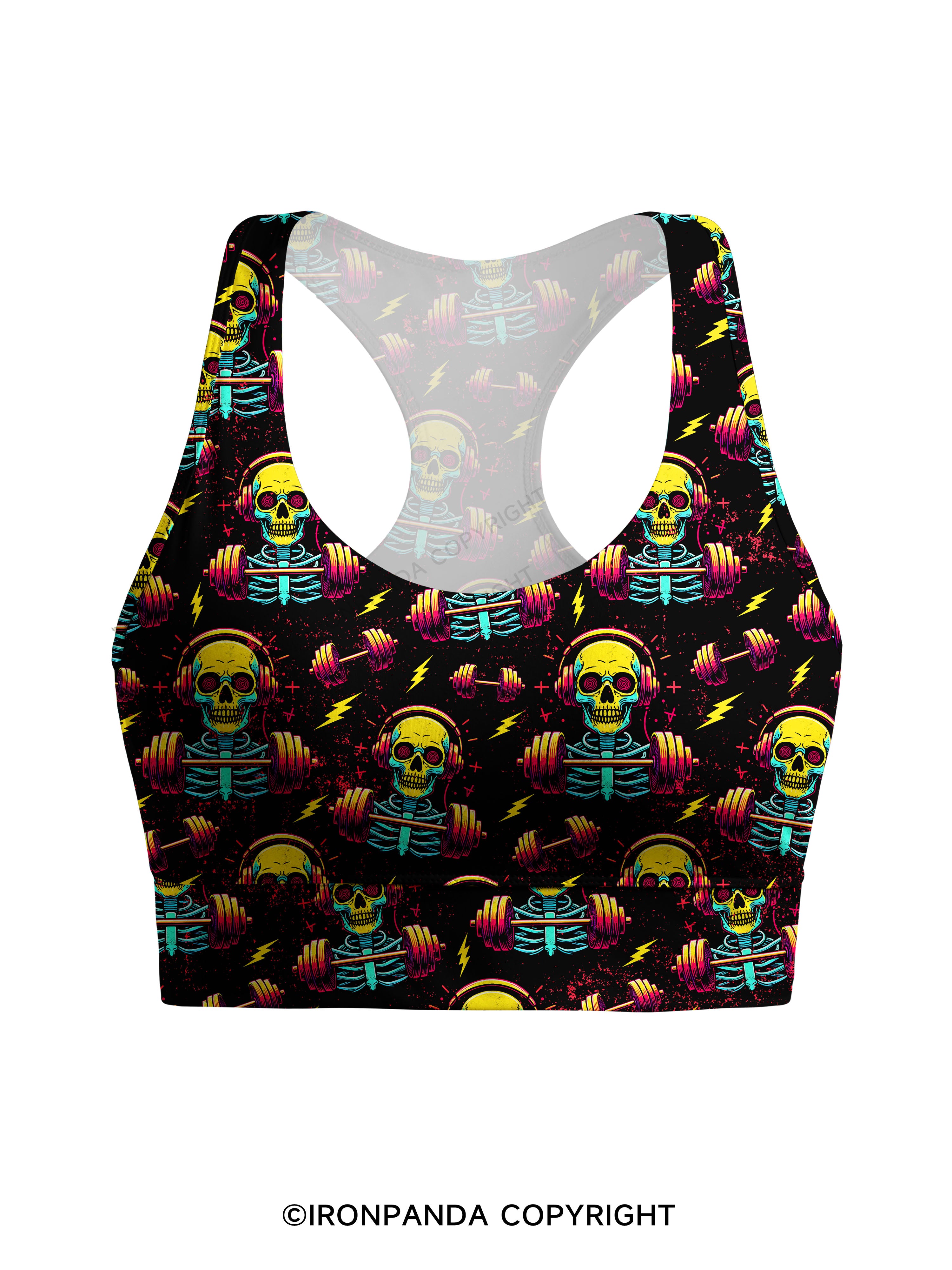 DEAD SERIOUS ABOUT LIFTING Racerback Sports Bra