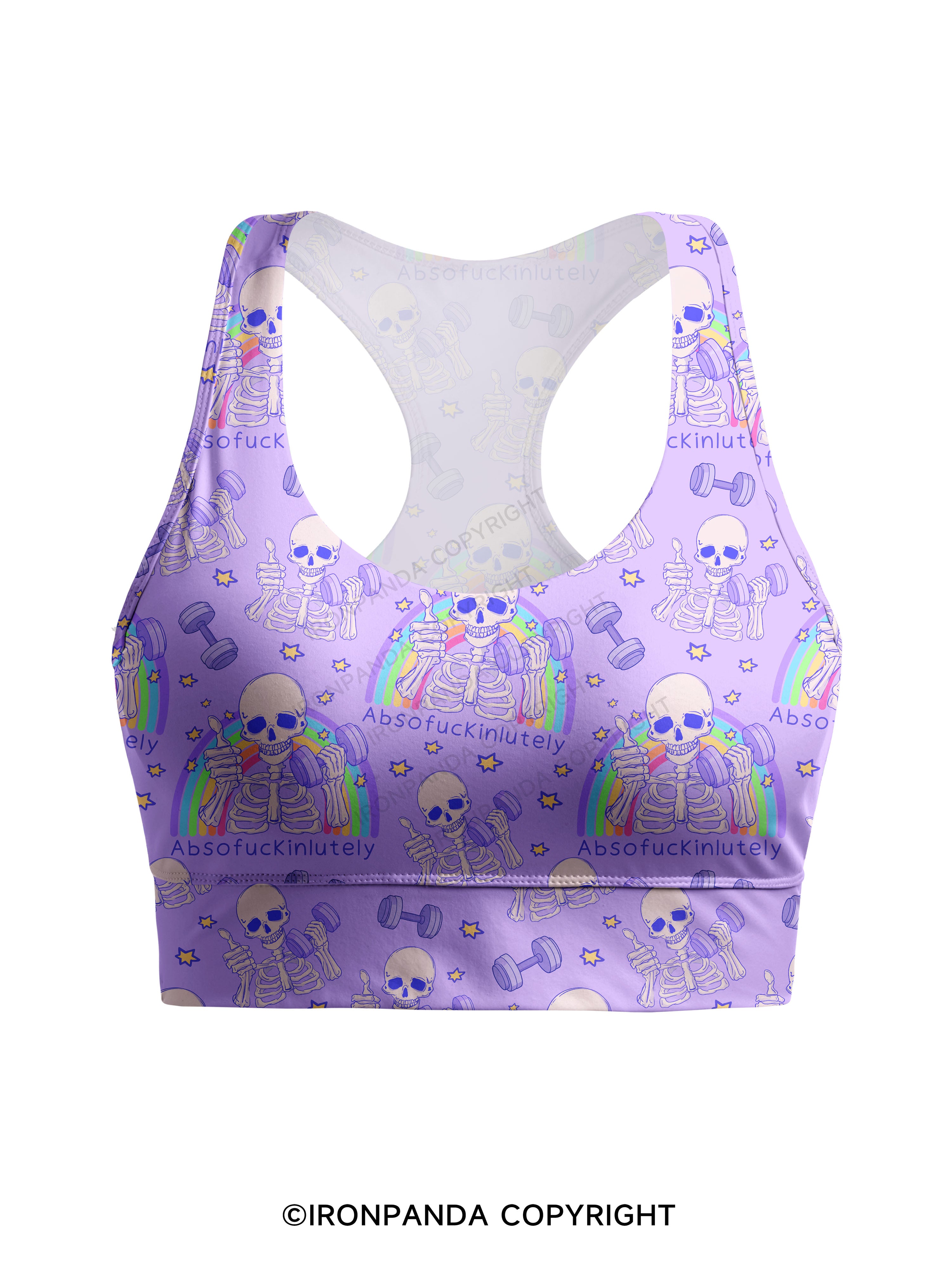 ABSOFUCKINLUTELY GYM SKELETON Racerback Sports Bra