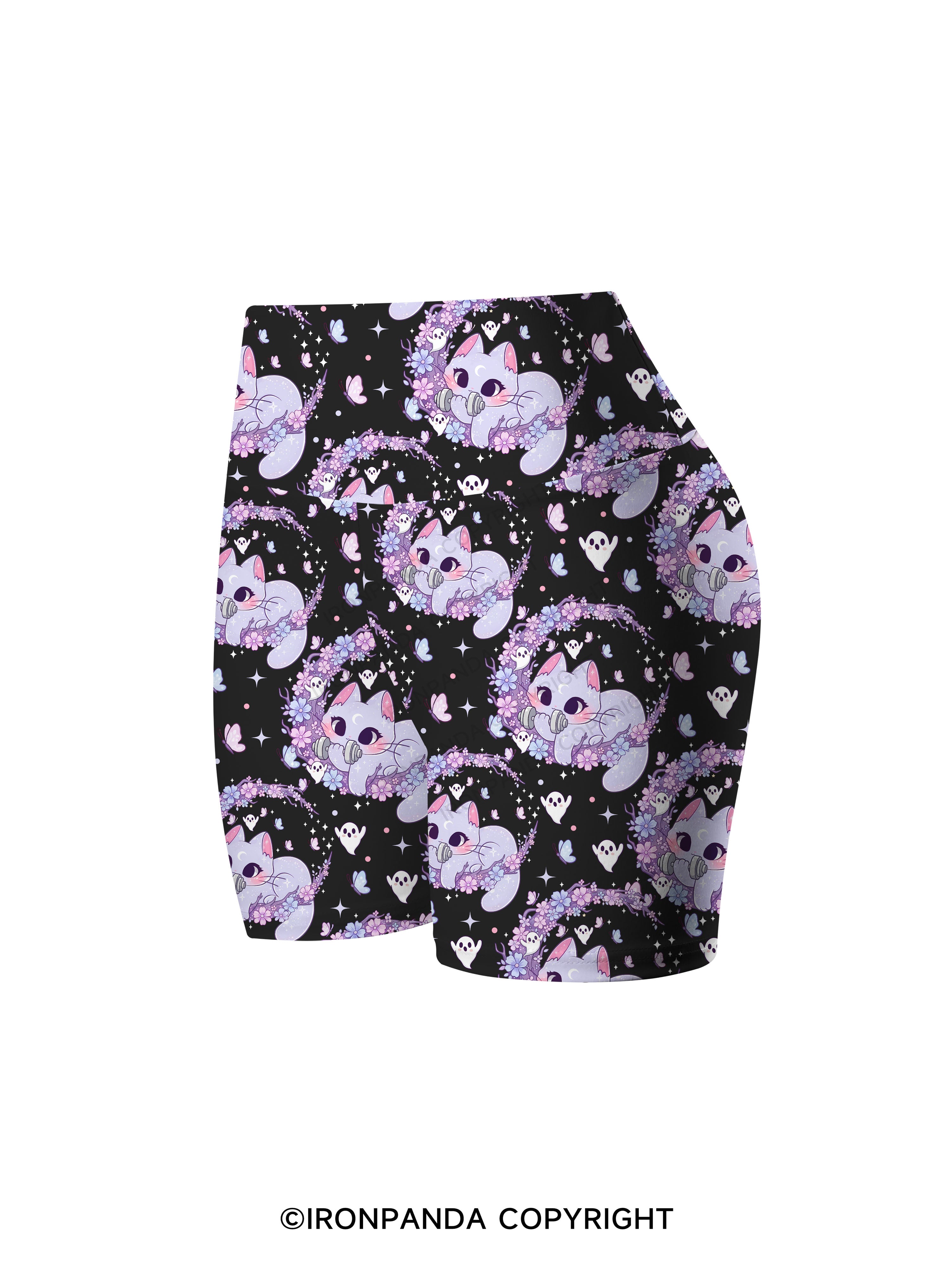 Moonlight Muscle Printed Yoga Cycling Shorts