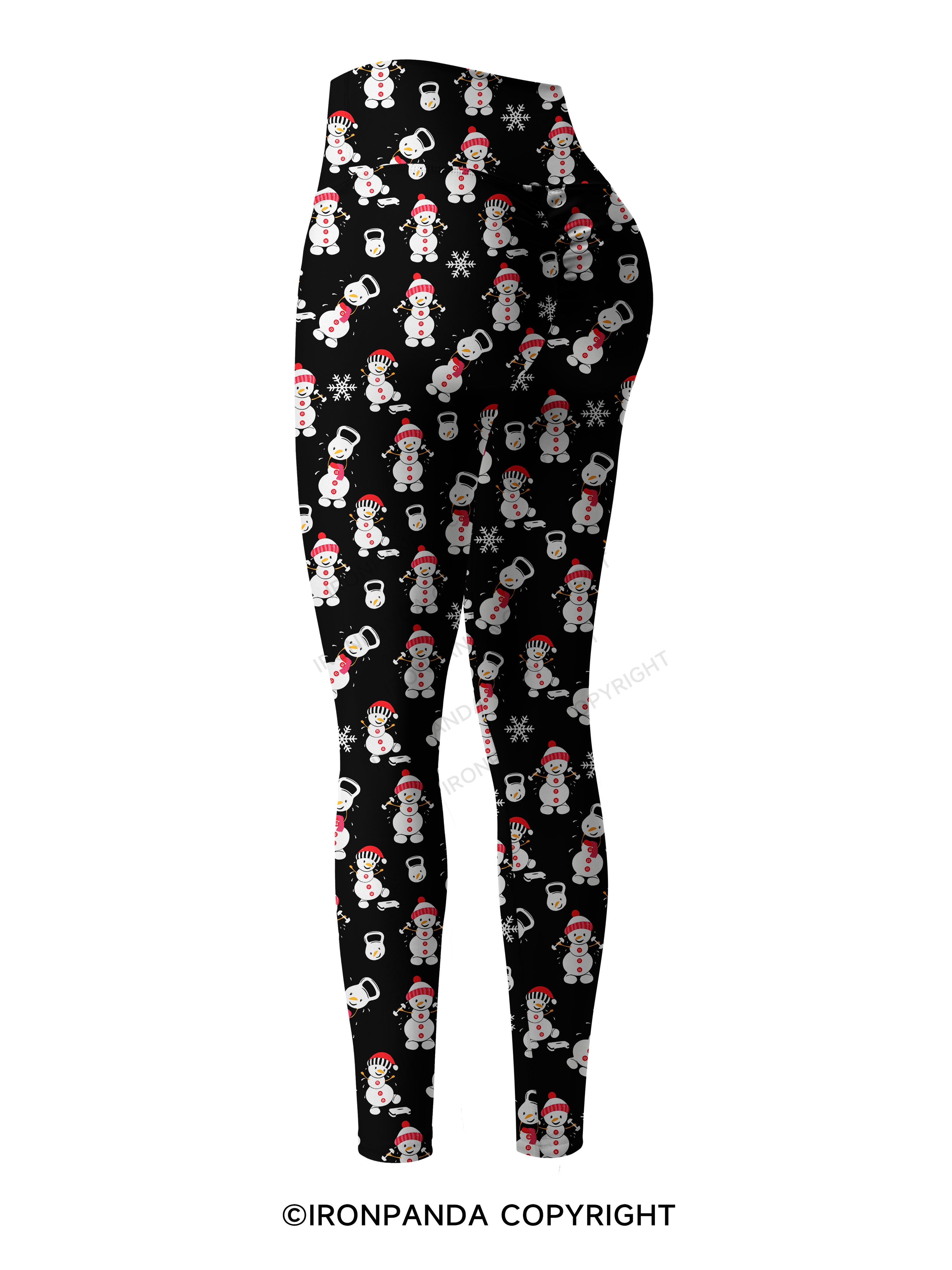 SWEATIN' WITH MY SNOWMIES Printed Yoga Pants