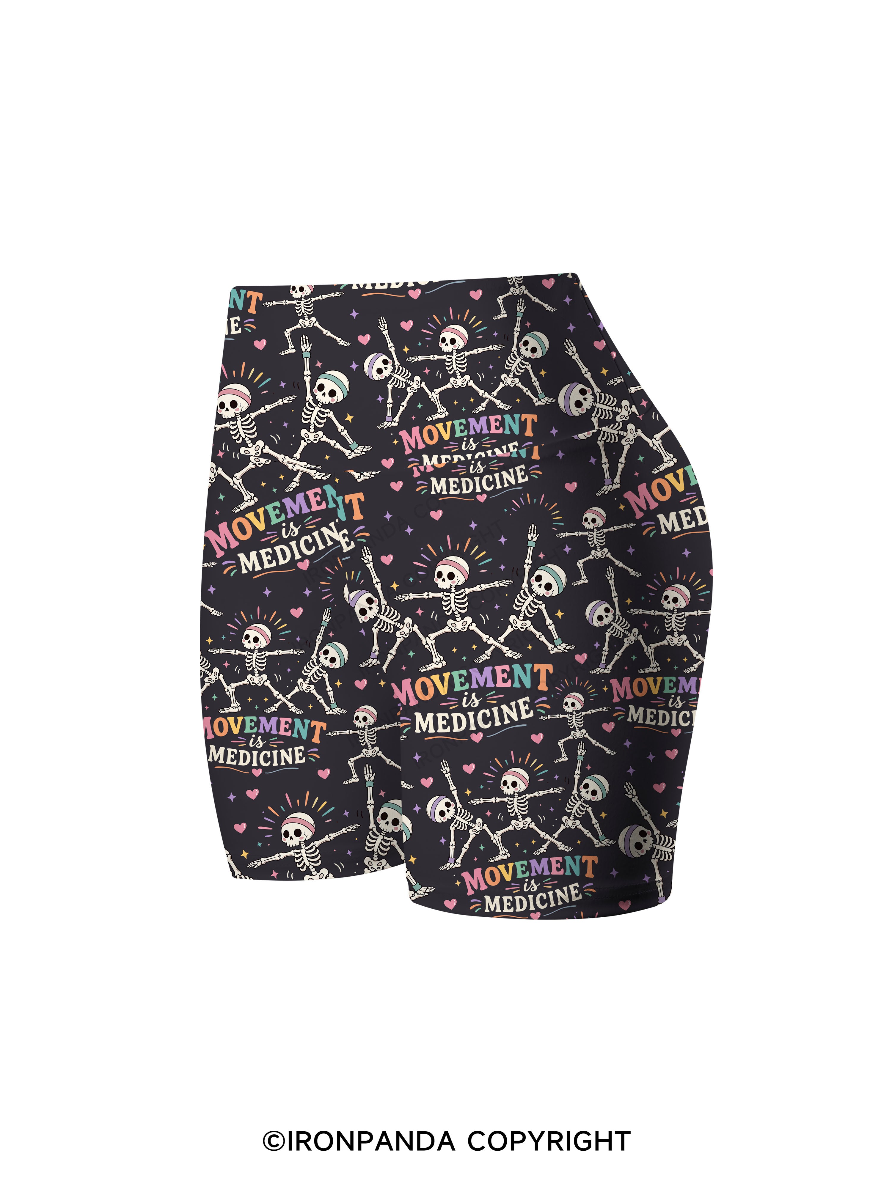 Movement Is Medicine Printed Yoga Cycling Shorts