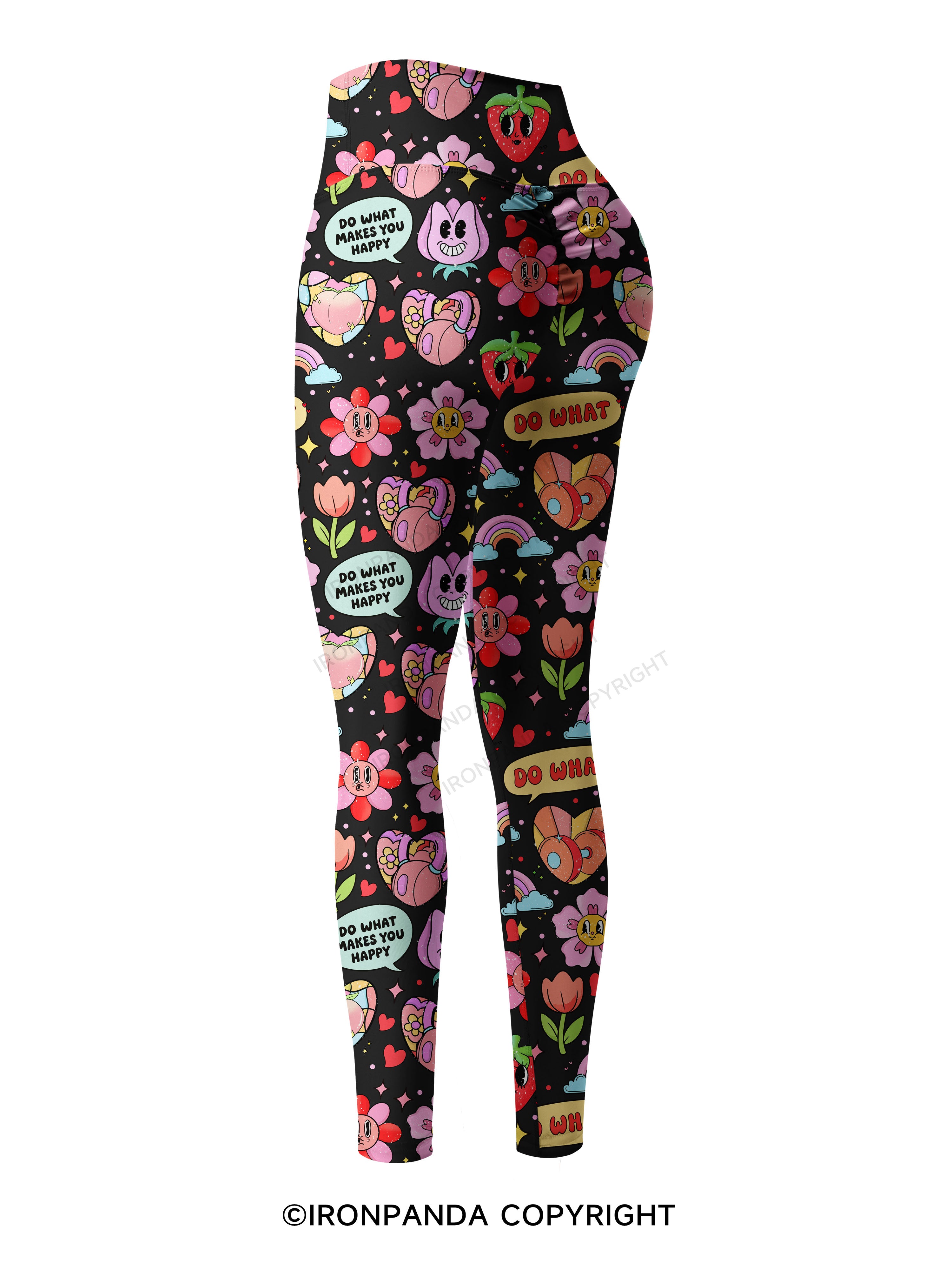 do what makes you happy Printed Yoga Pants