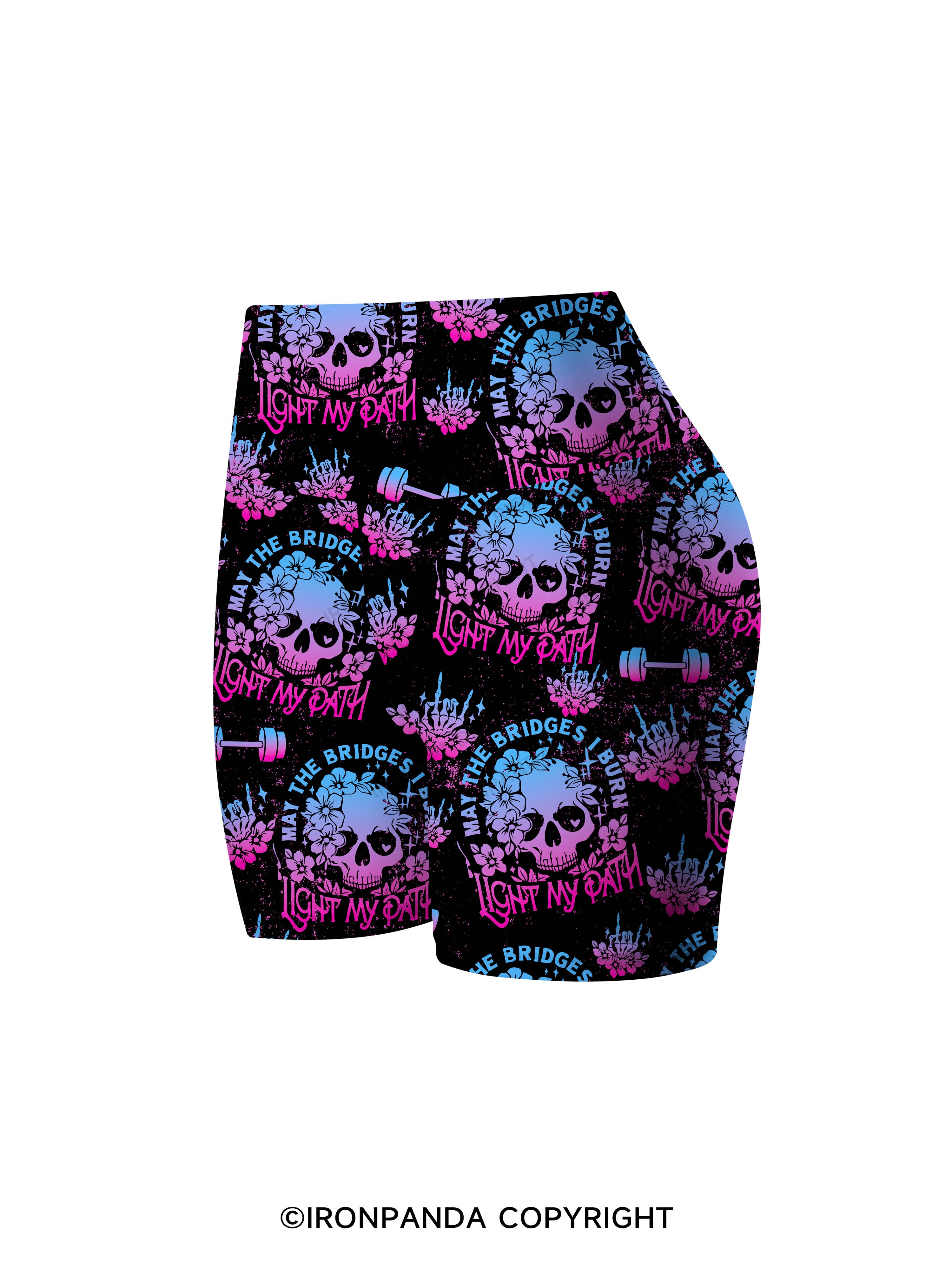 May The Bridges I Burn Light The Way Printed Yoga Cycling Shorts