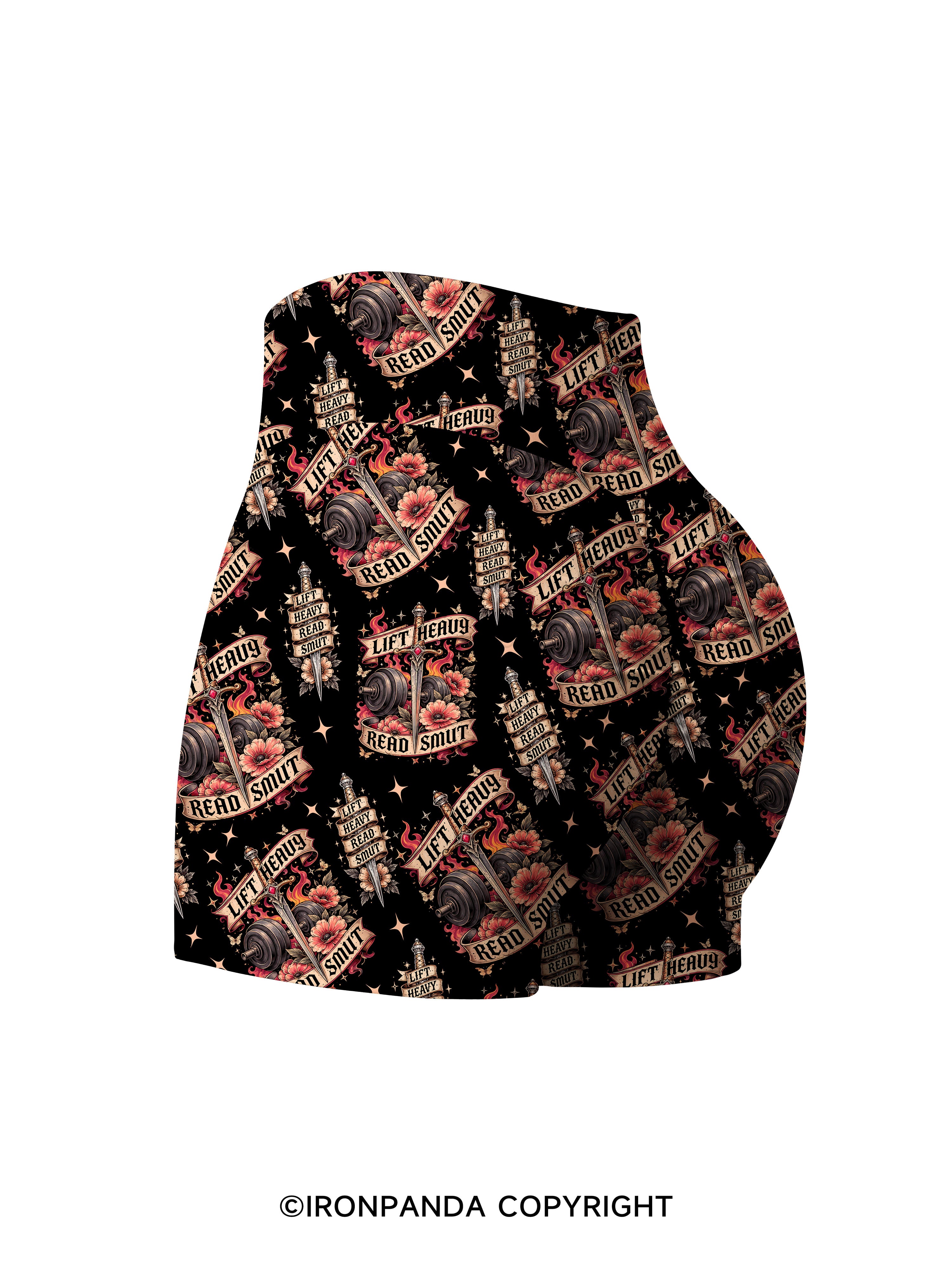 Lift Heavy Read Smut Printed Yoga Shorts