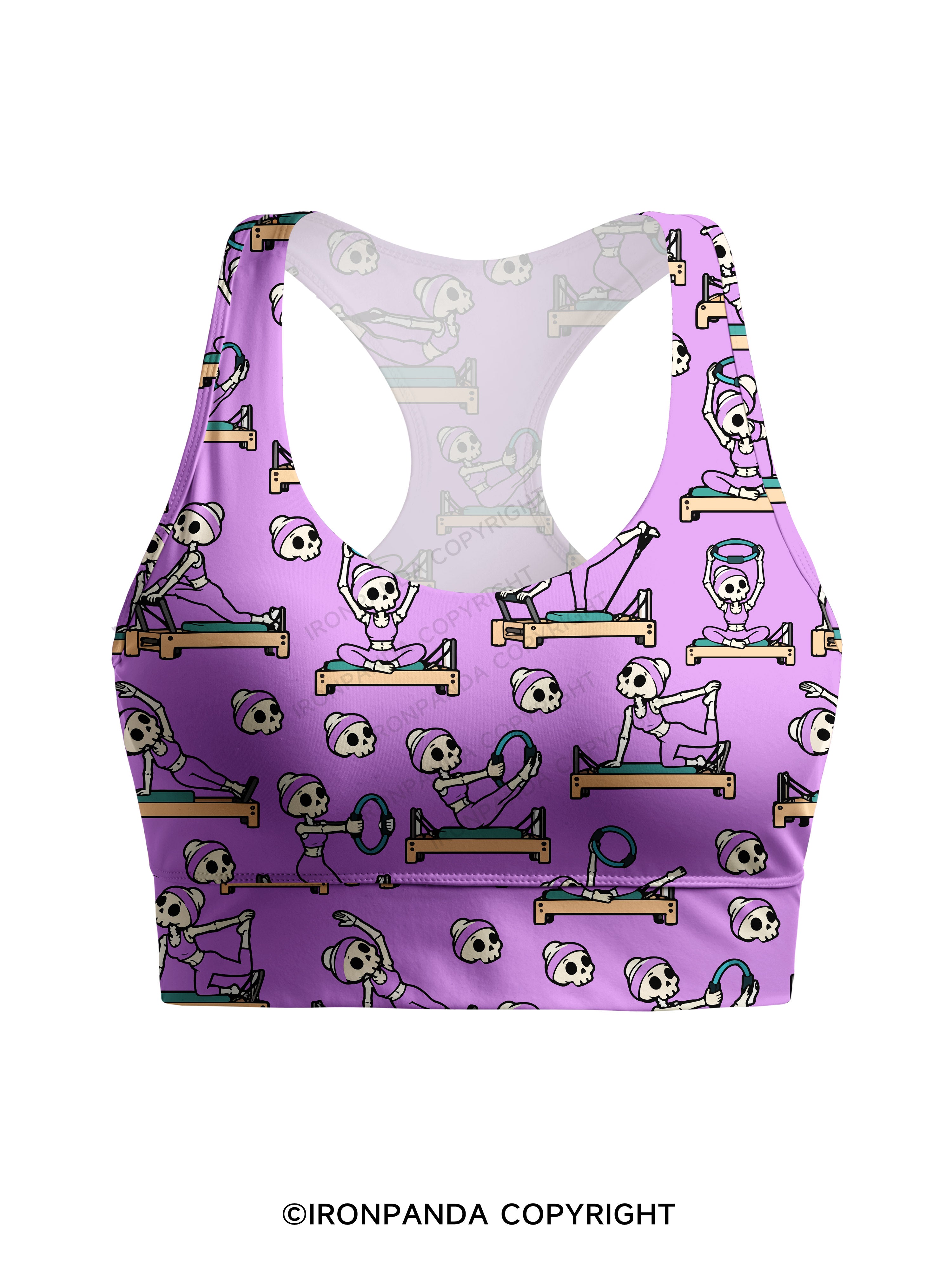 PILATES SKELETON REFORMER WORKOUT FITNESS LOVER Racerback Sports Bra