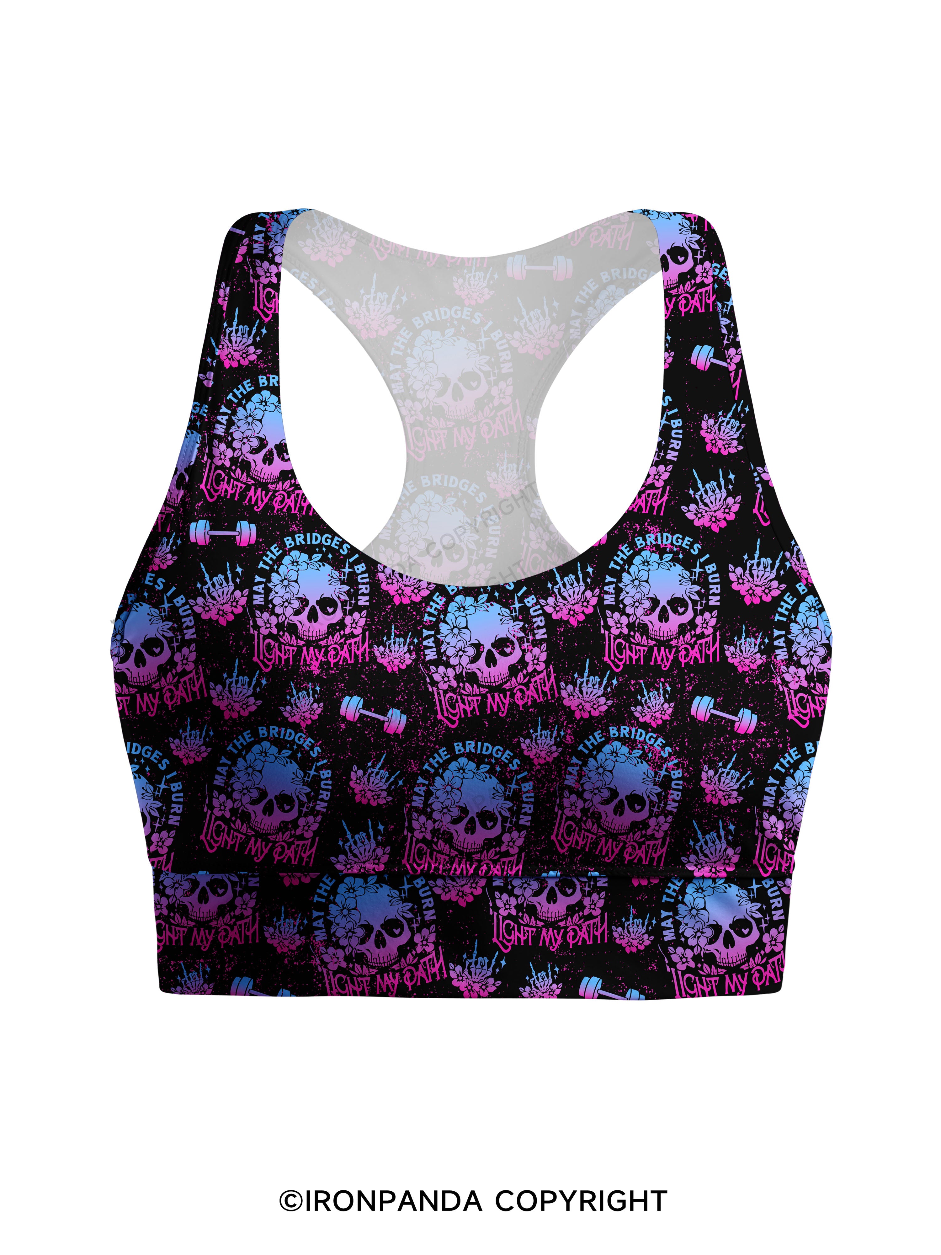 May The Bridges I Burn Light The Way Racerback Sports Bra