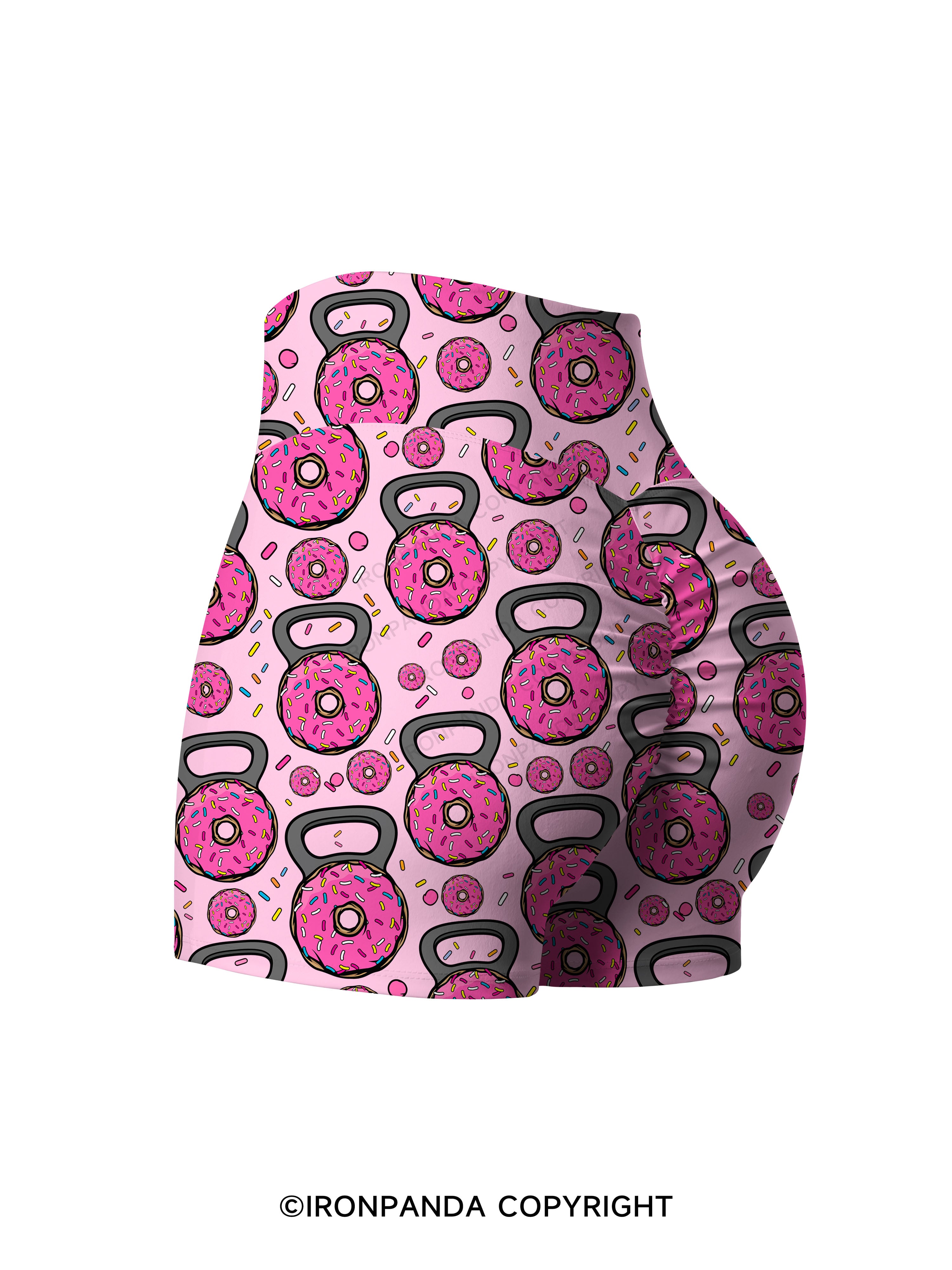 DONUT BARBELL Printed Yoga Shorts