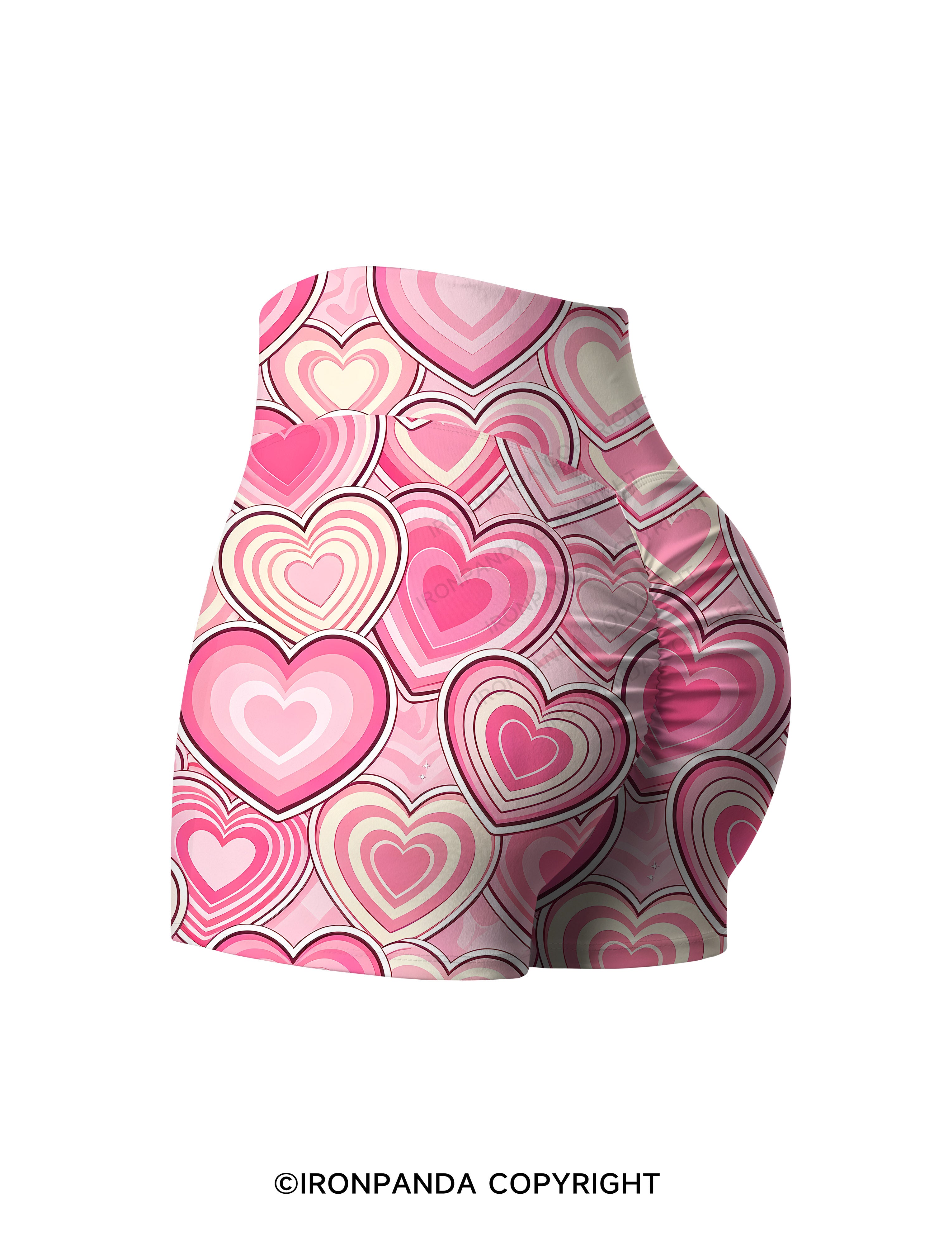 Candy Hearts Printed Yoga Shorts