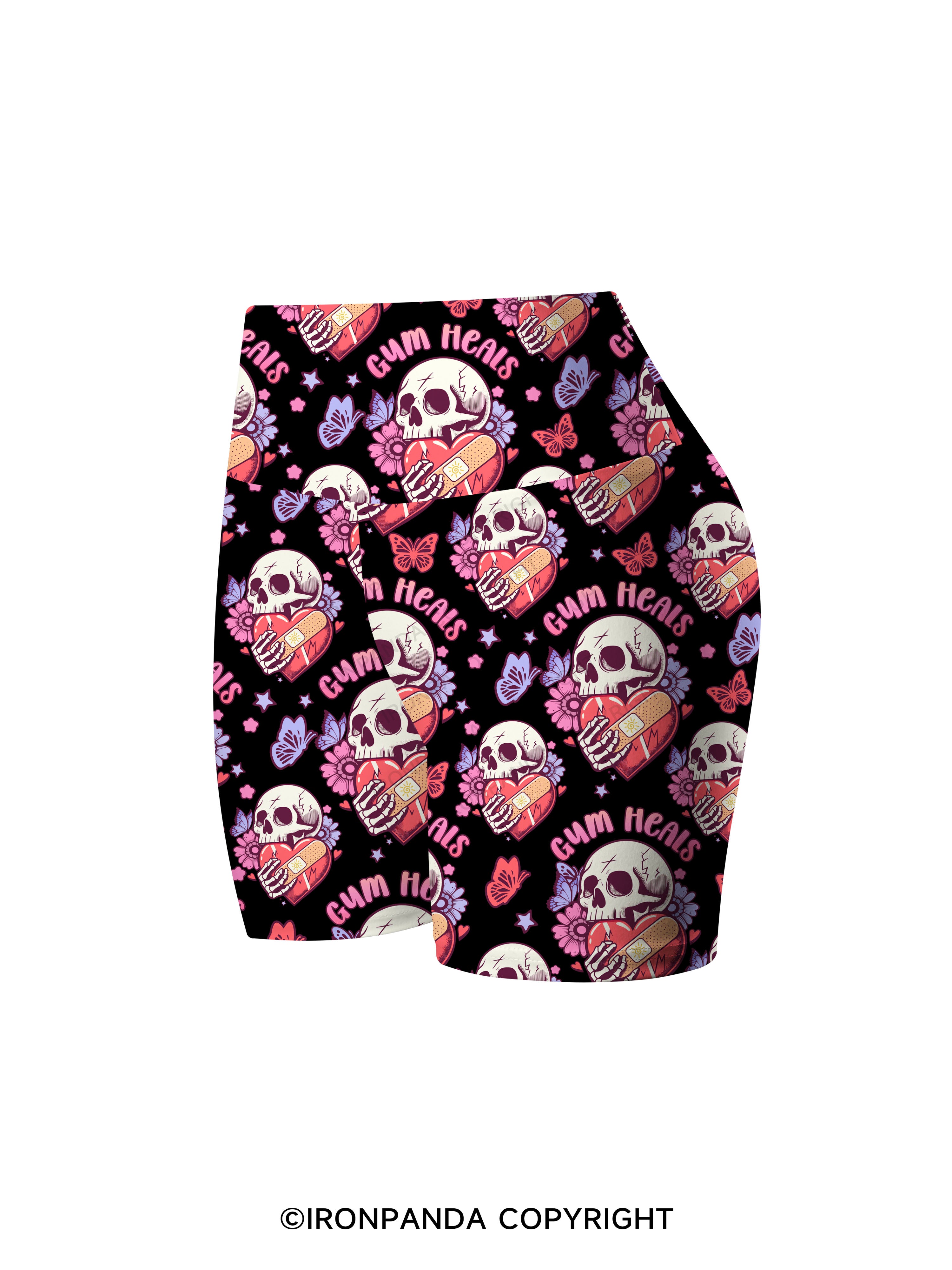 GYM HEALS Printed Yoga Cycling Shorts