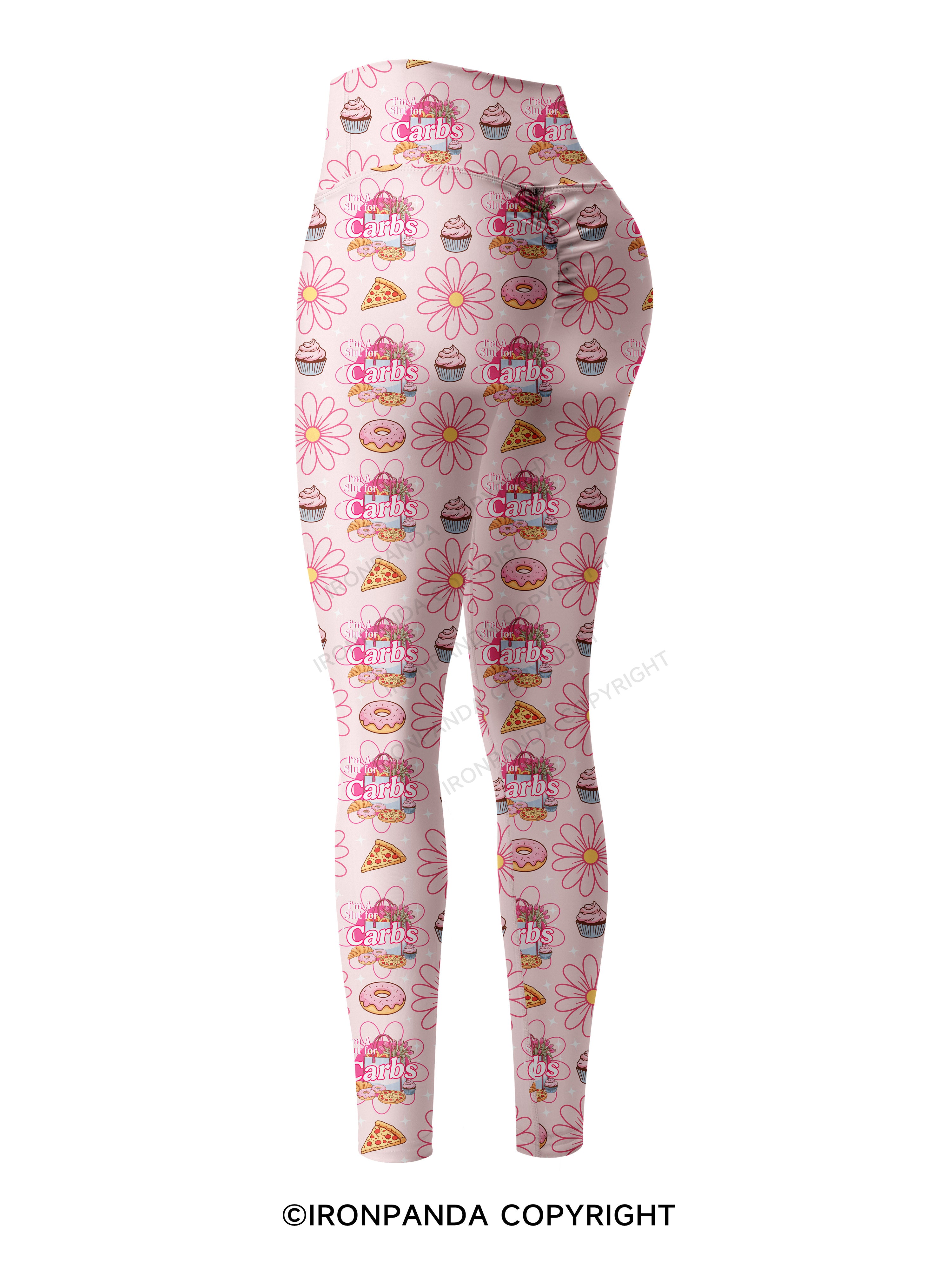 I'M A SLUT FOR CARBS Printed Yoga Pants
