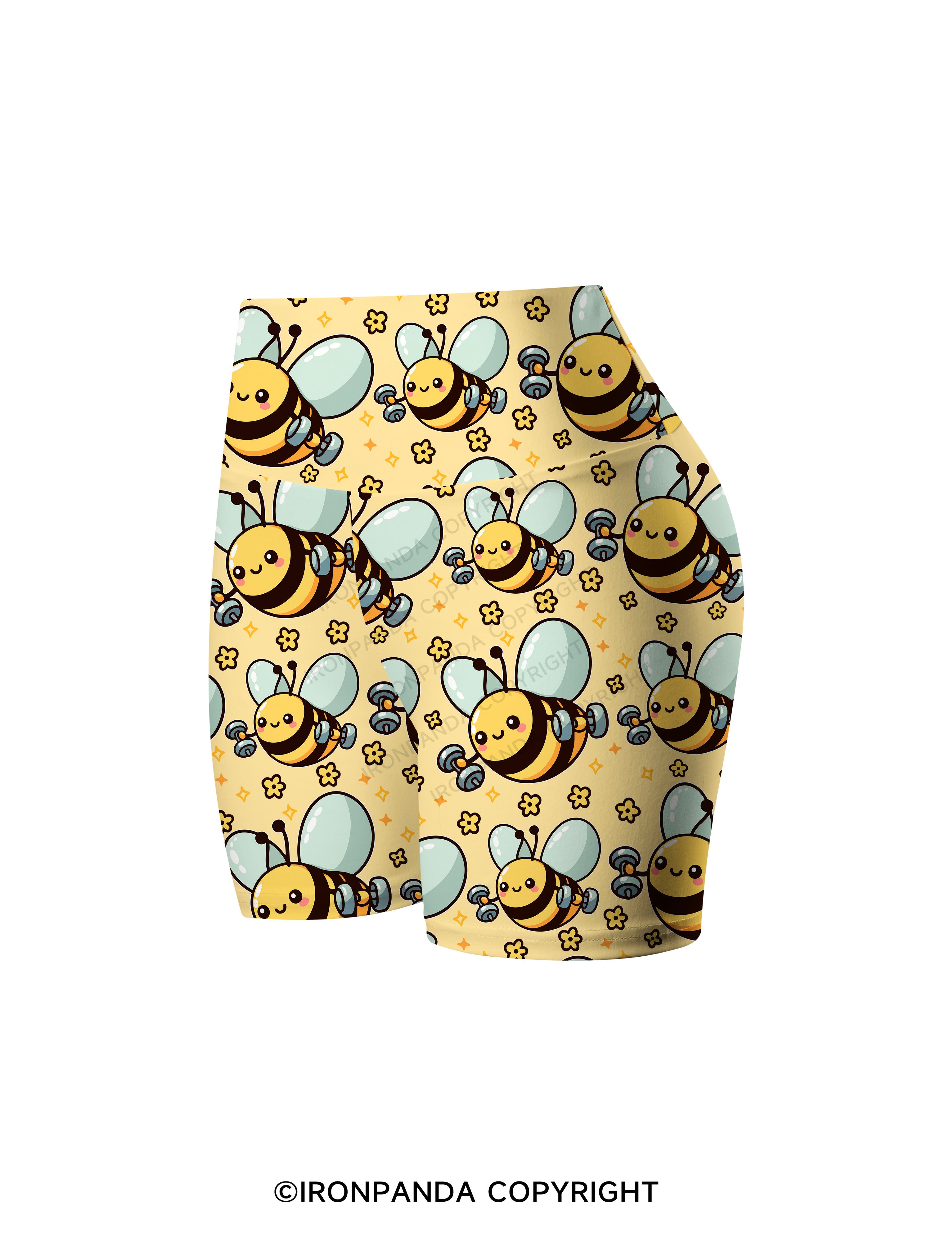 Busy Bee, Gains All Day Printed Yoga Cycling Shorts