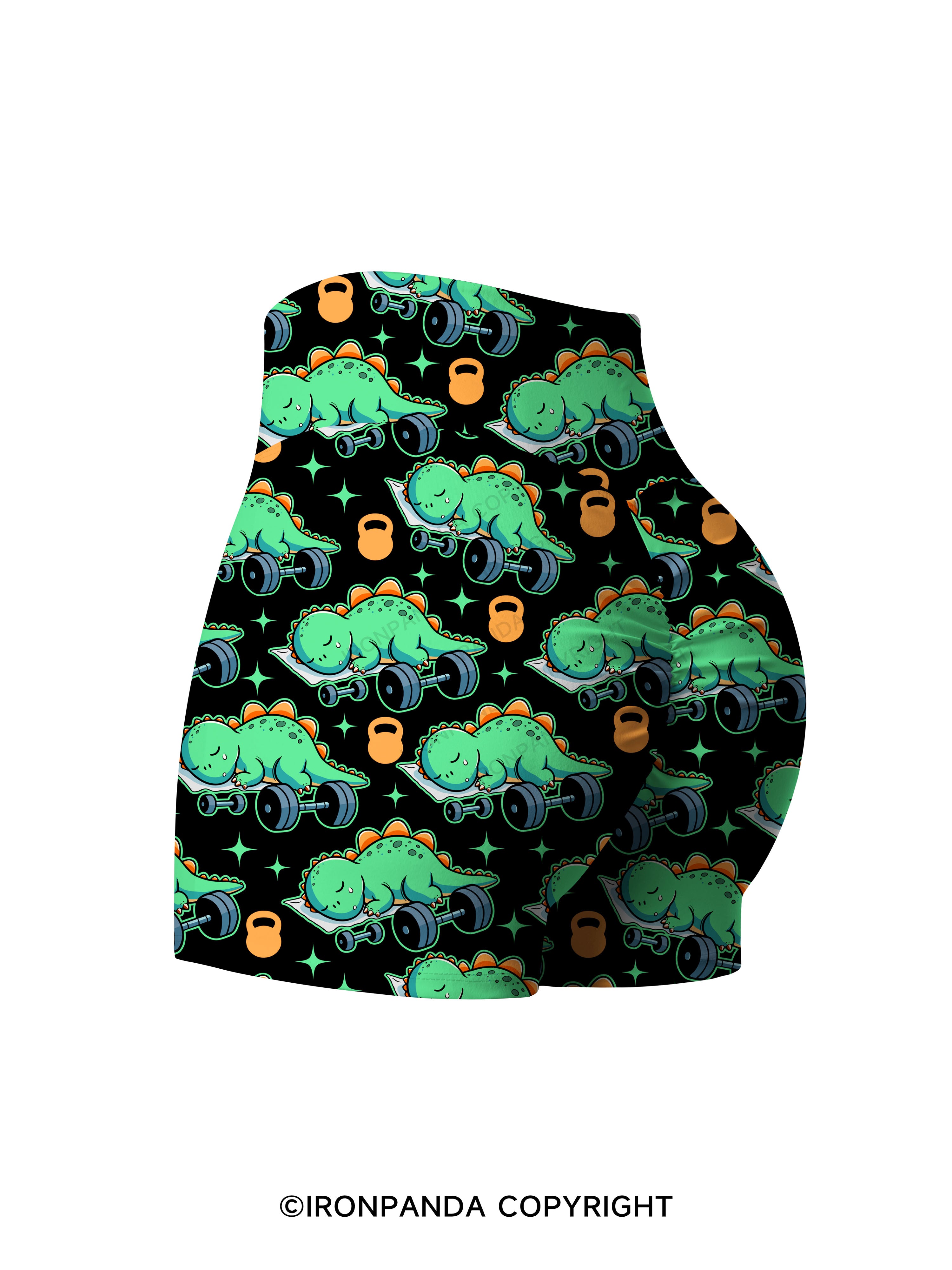 Dino-Sore Sleep Printed Yoga Shorts
