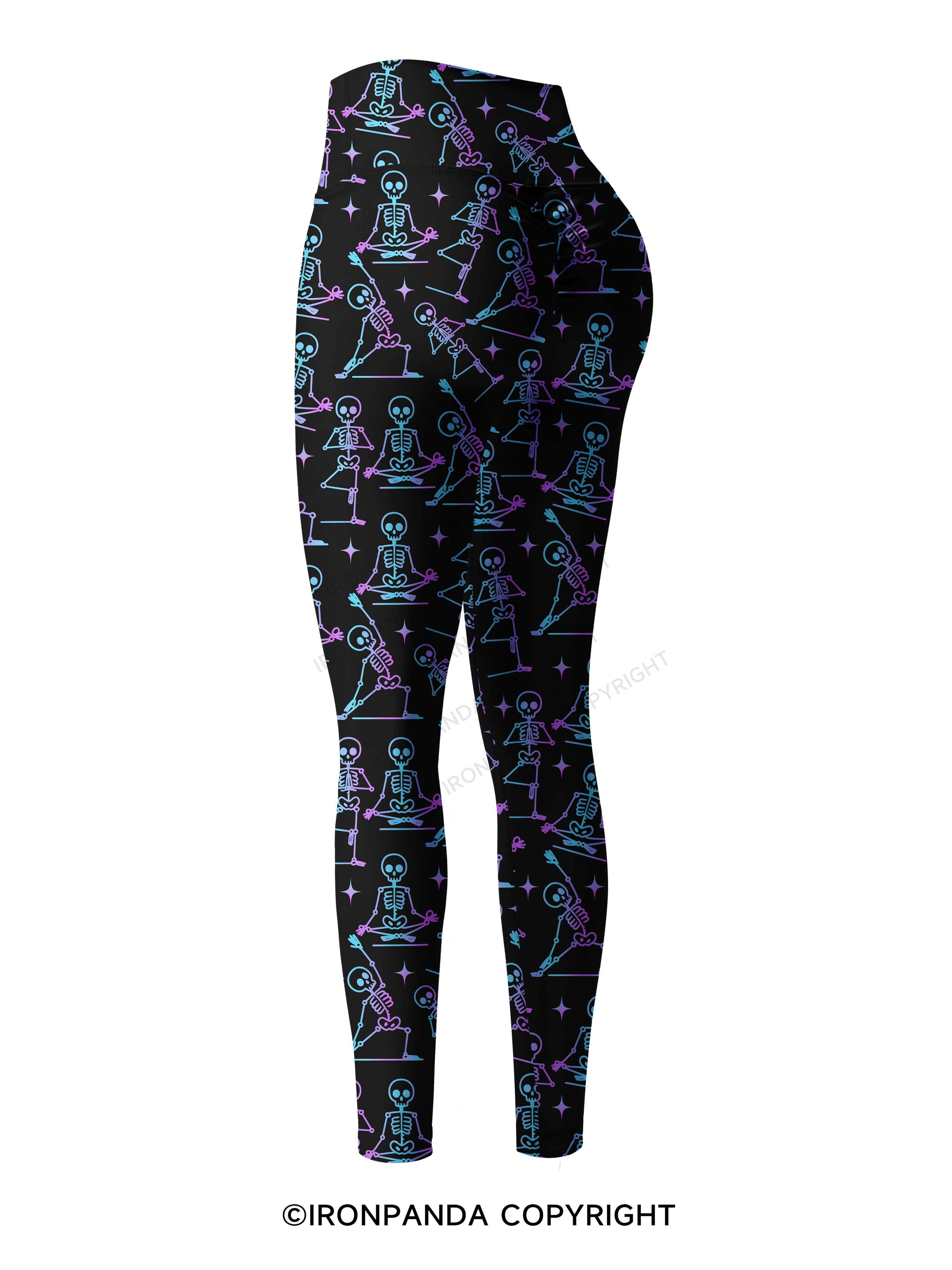 ZEN TO THE BONE SKELETON Printed Yoga Pants