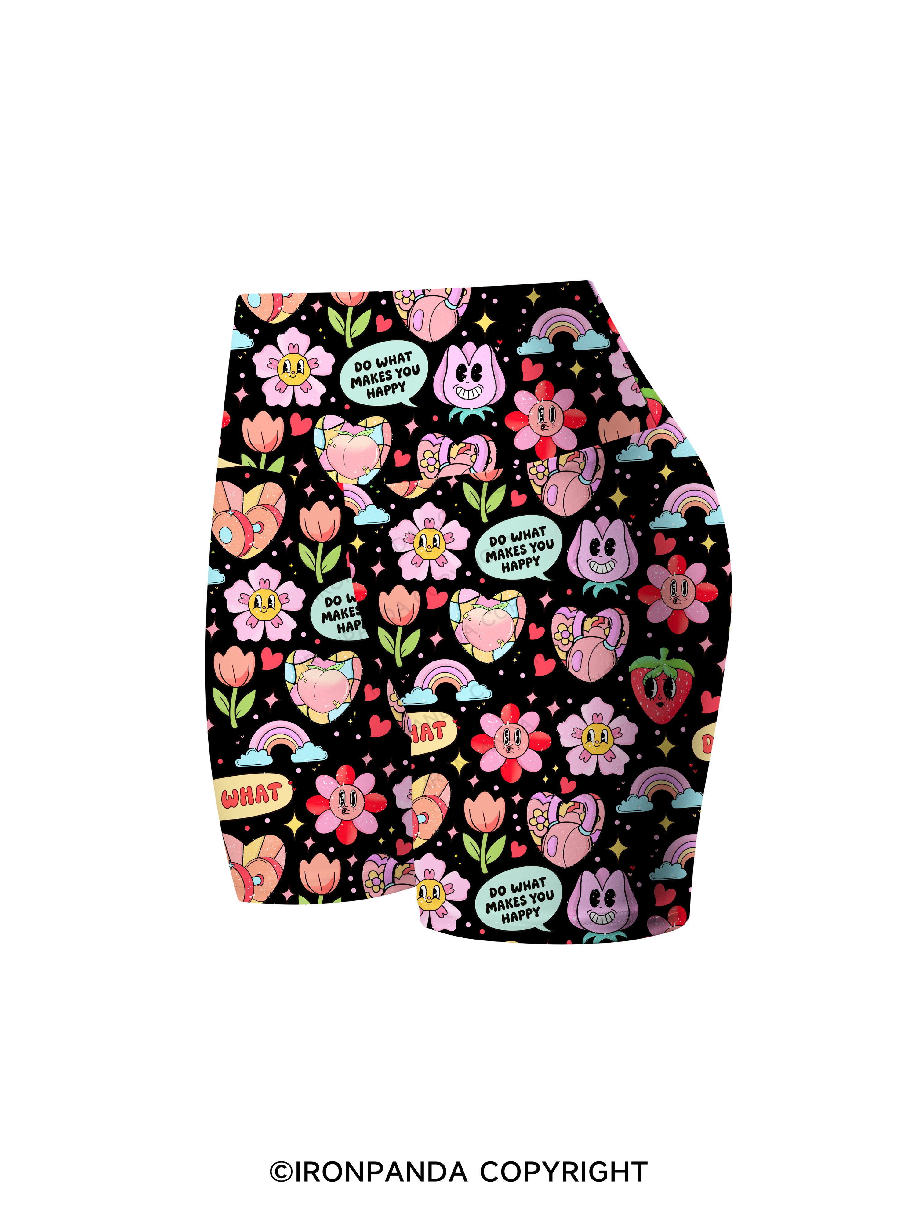 do what makes you happy Printed Yoga Cycling Shorts