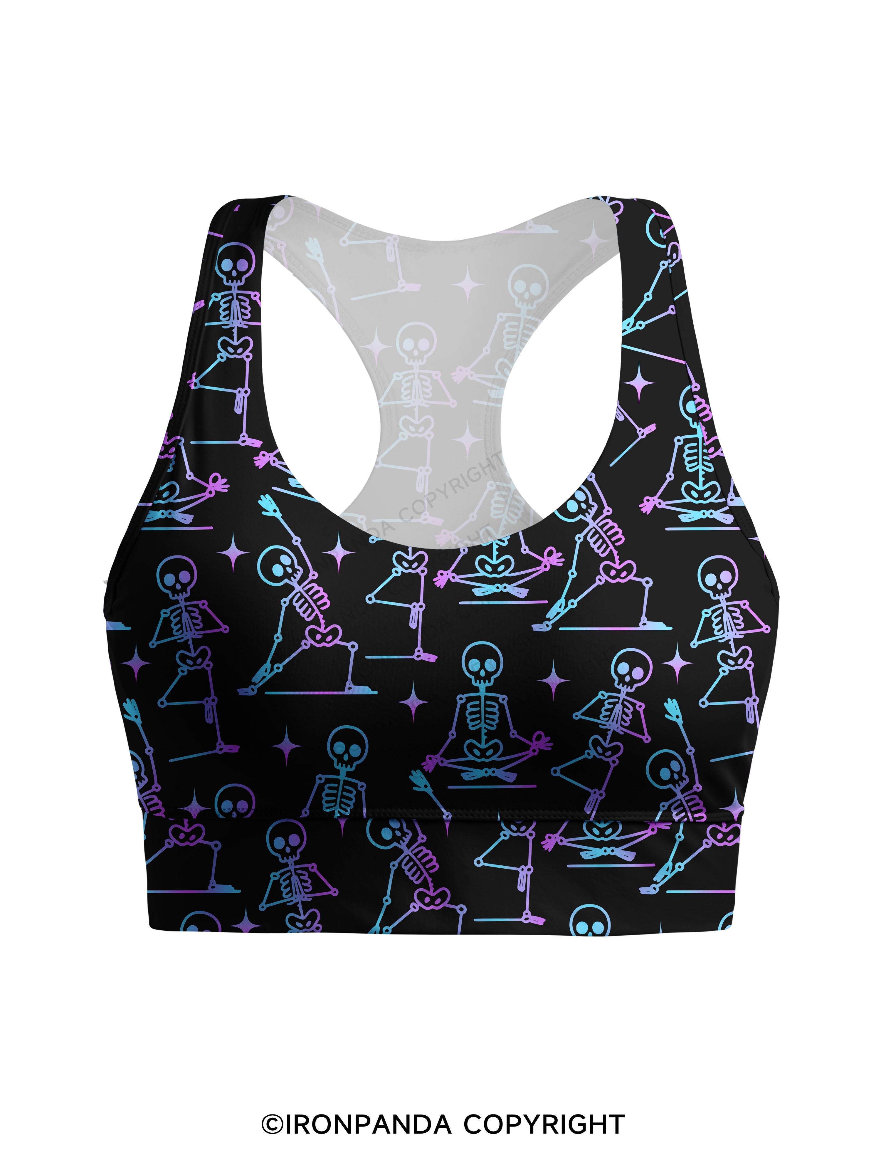 ZEN TO THE BONE SKELETON Racerback Sports Bra