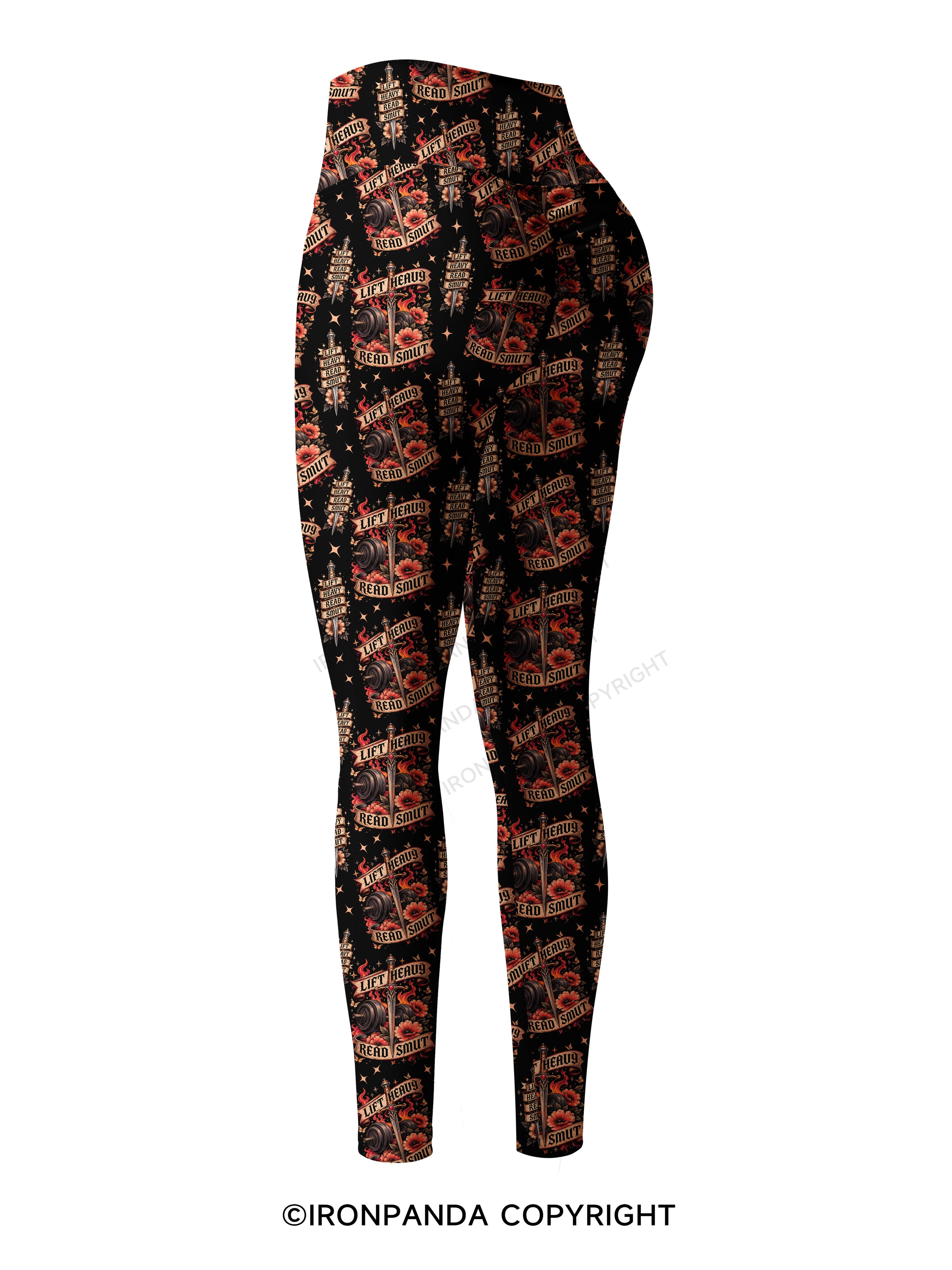 Lift Heavy Read Smut Printed Yoga Pants
