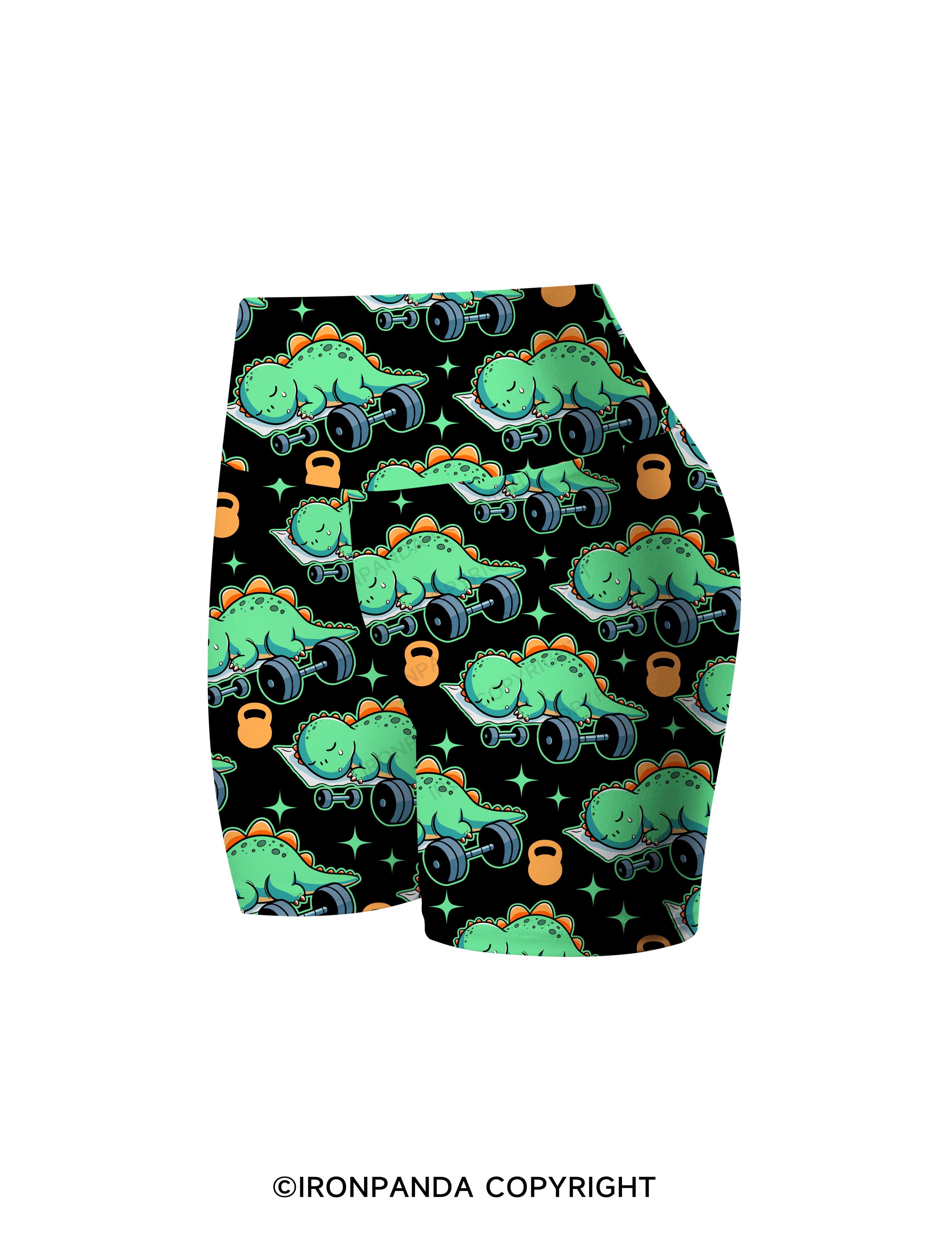 Dino-Sore Sleep Printed Yoga Cycling Shorts