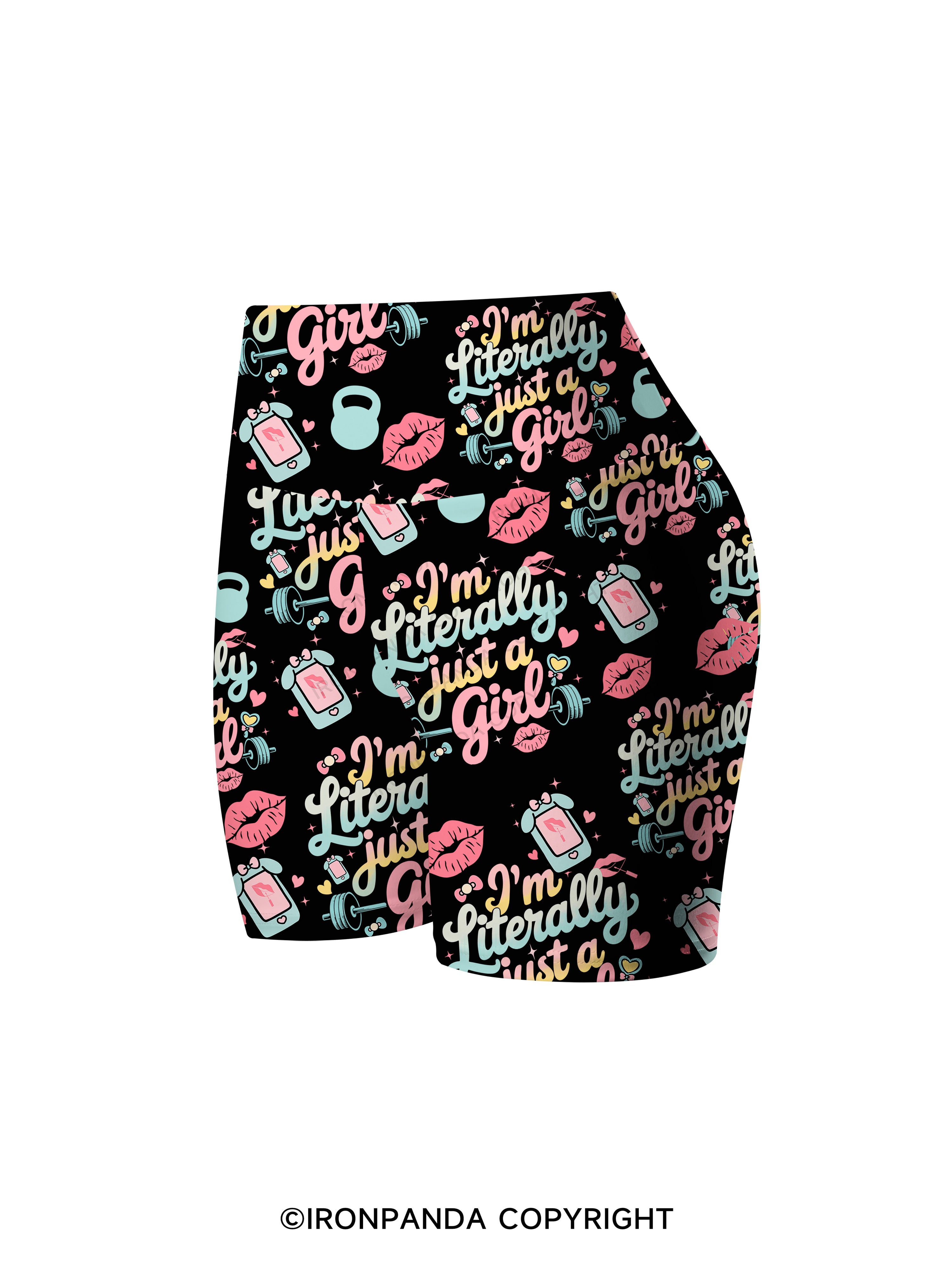 I'm Literally Just A Girl Fitness Printed Yoga Cycling Shorts