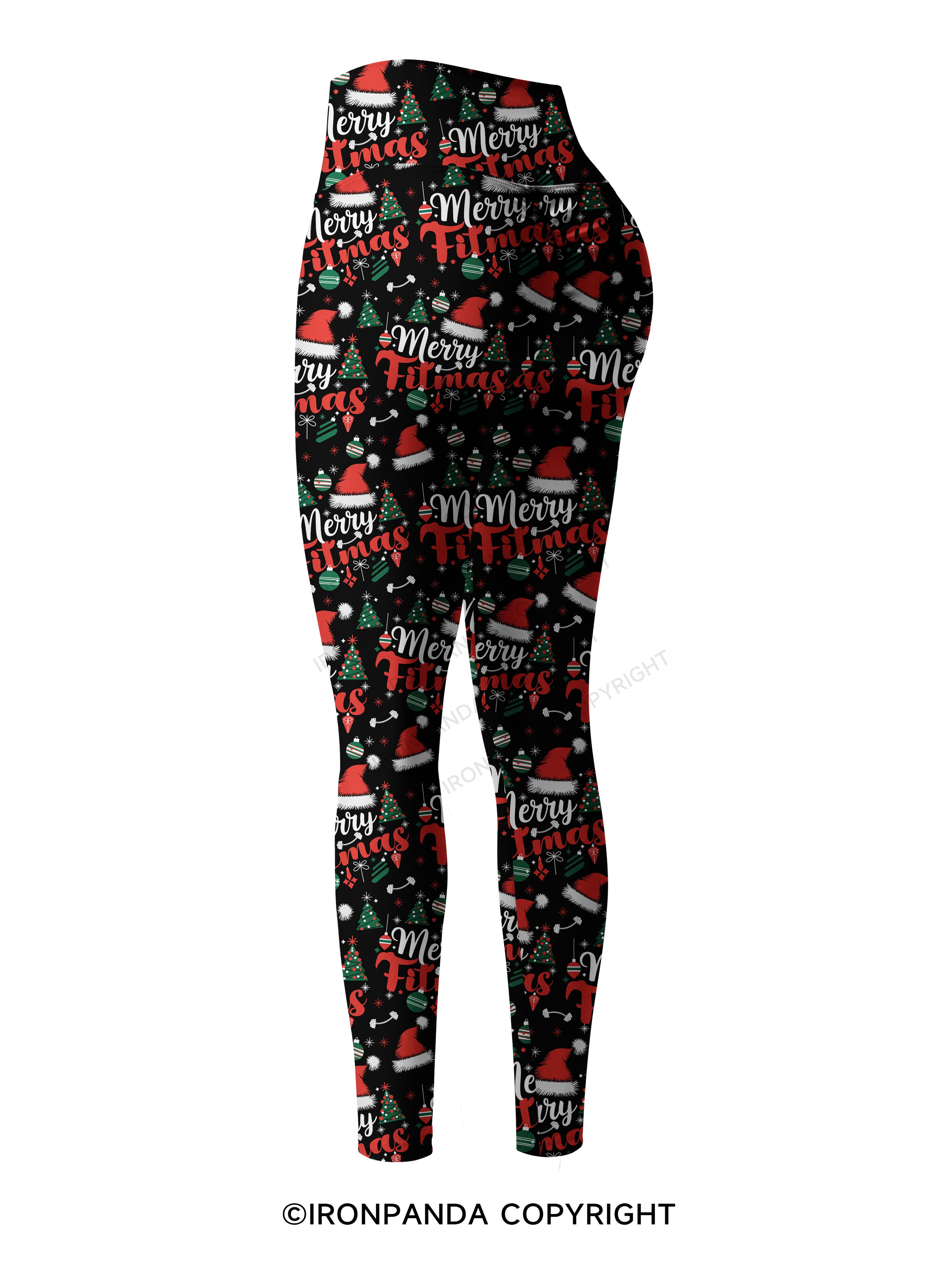 Merry Fitmas Printed Yoga Pants