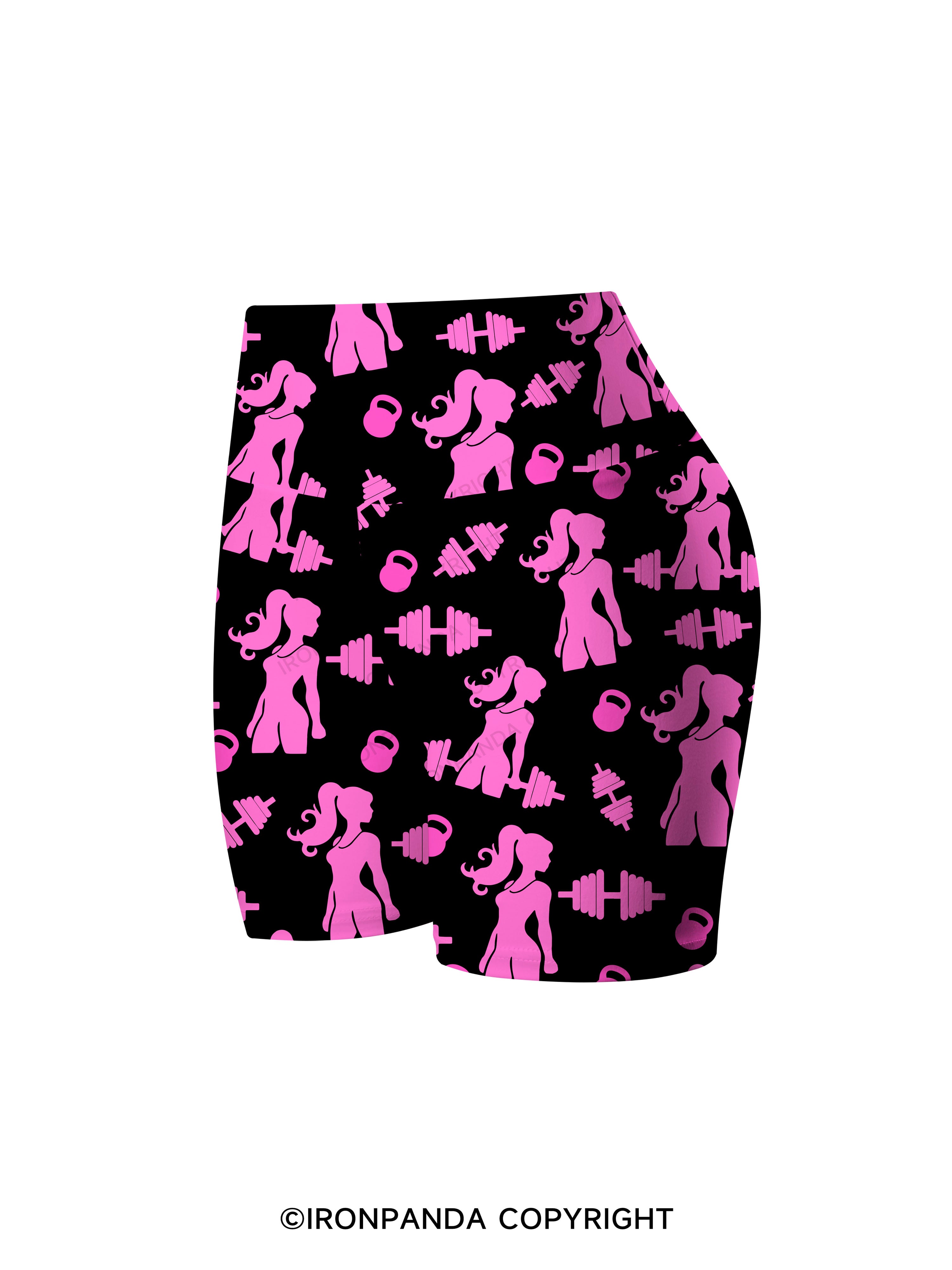 PINK POWERLIFT Printed Yoga Cycling Shorts