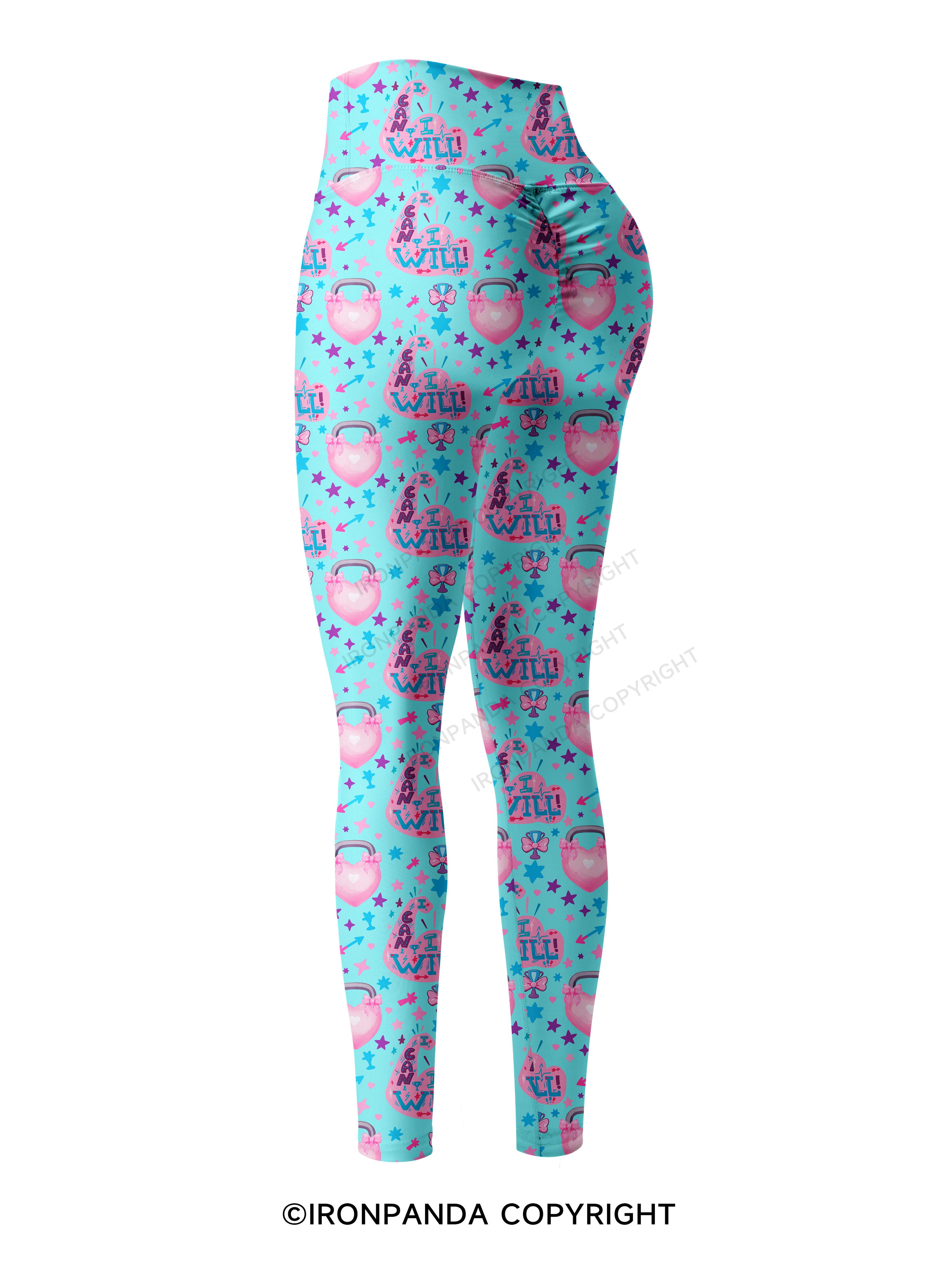 I CAN AND I WILL STRONG MUSCLE Printed Yoga Pants