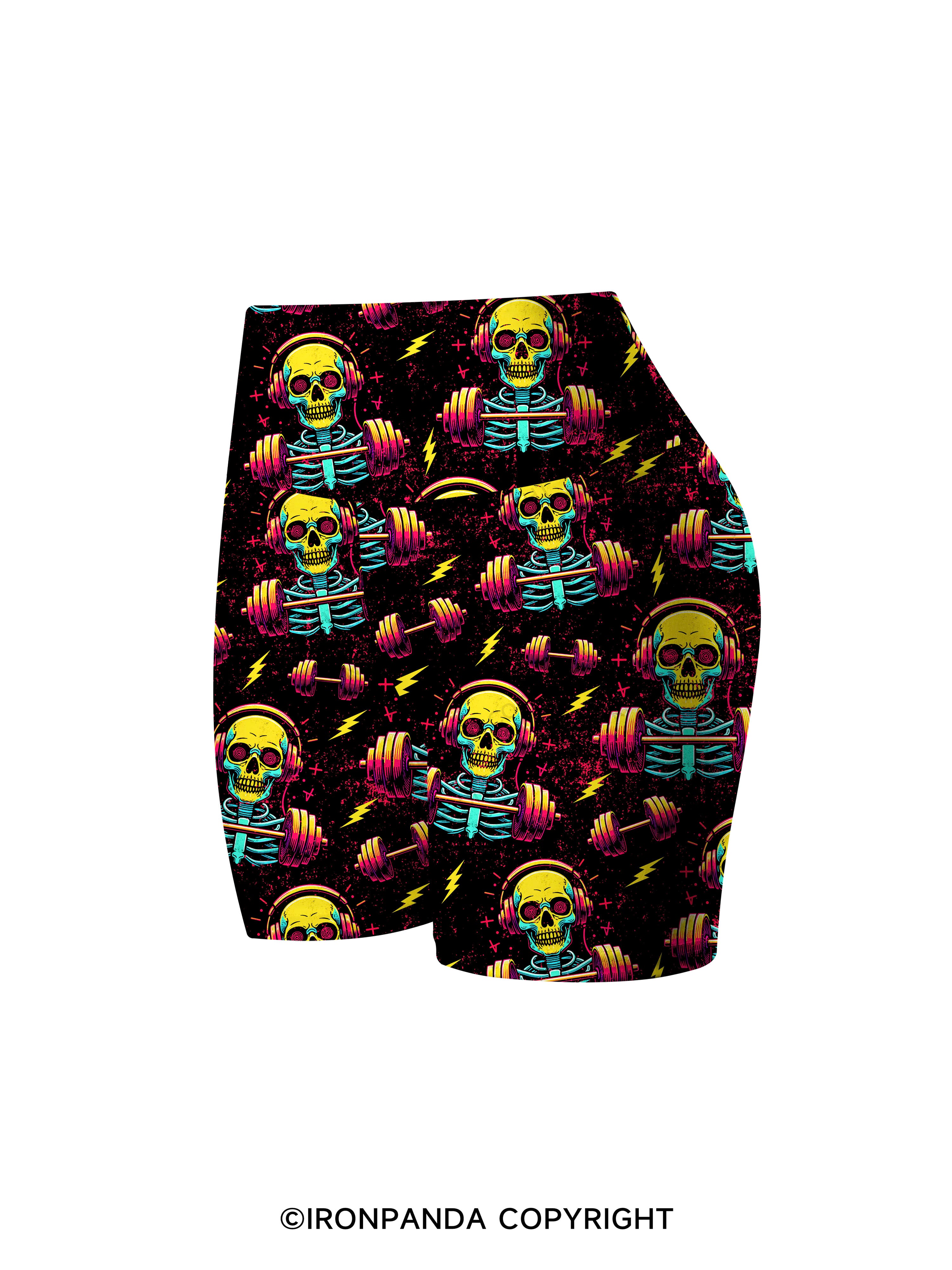 DEAD SERIOUS ABOUT LIFTING Printed Yoga Cycling Shorts