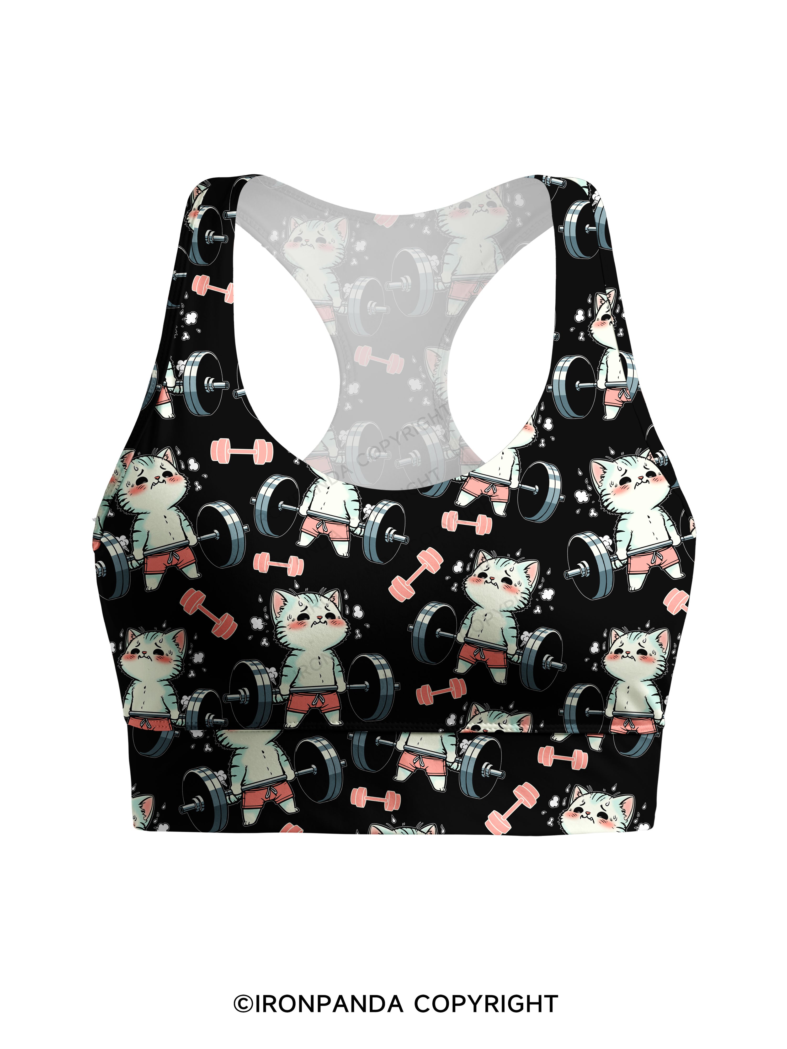don't fart cat Racerback Sports Bra