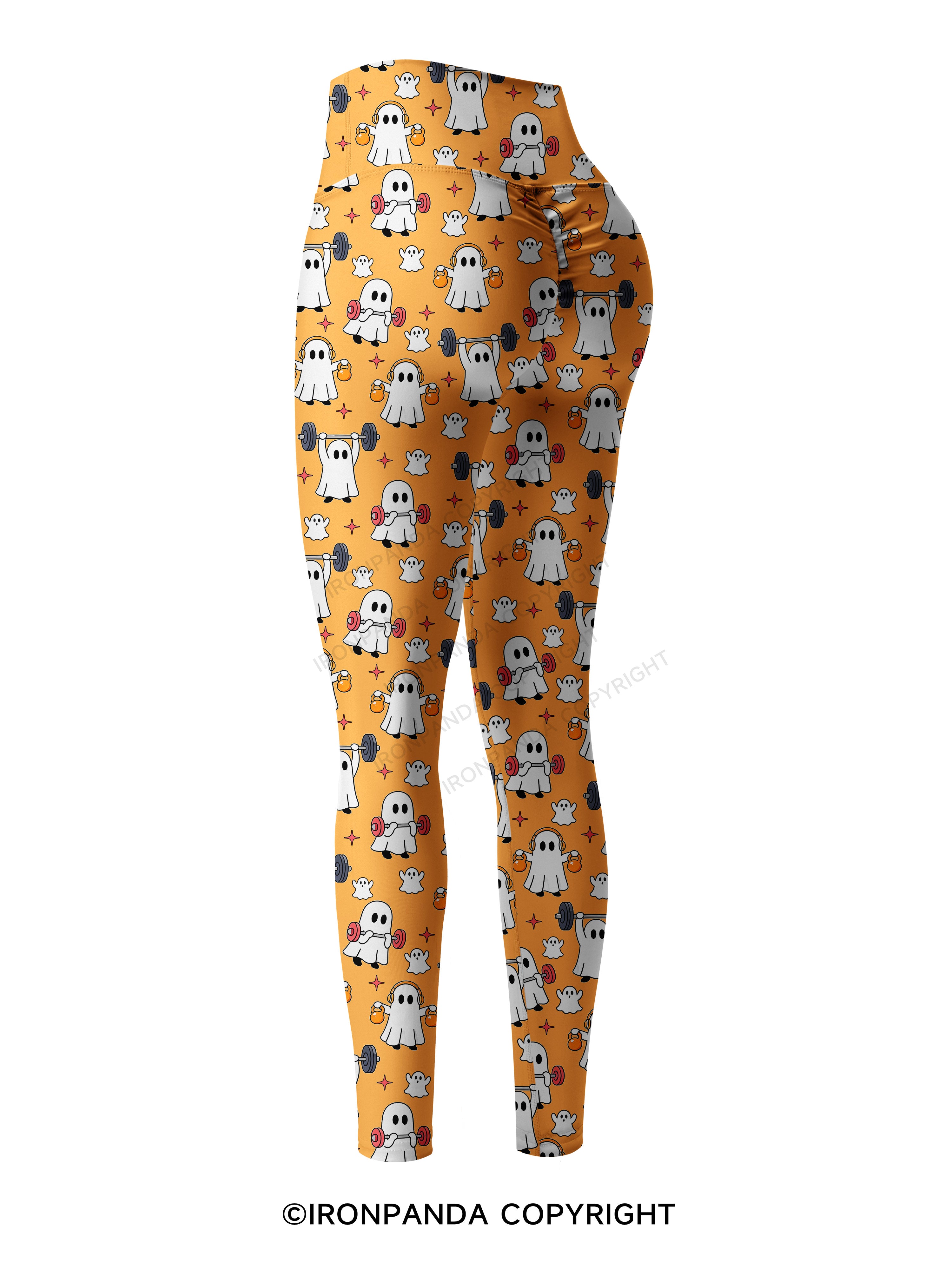 GHOST HALLOWEEN WORKOUT FITNESS Printed Yoga Pants
