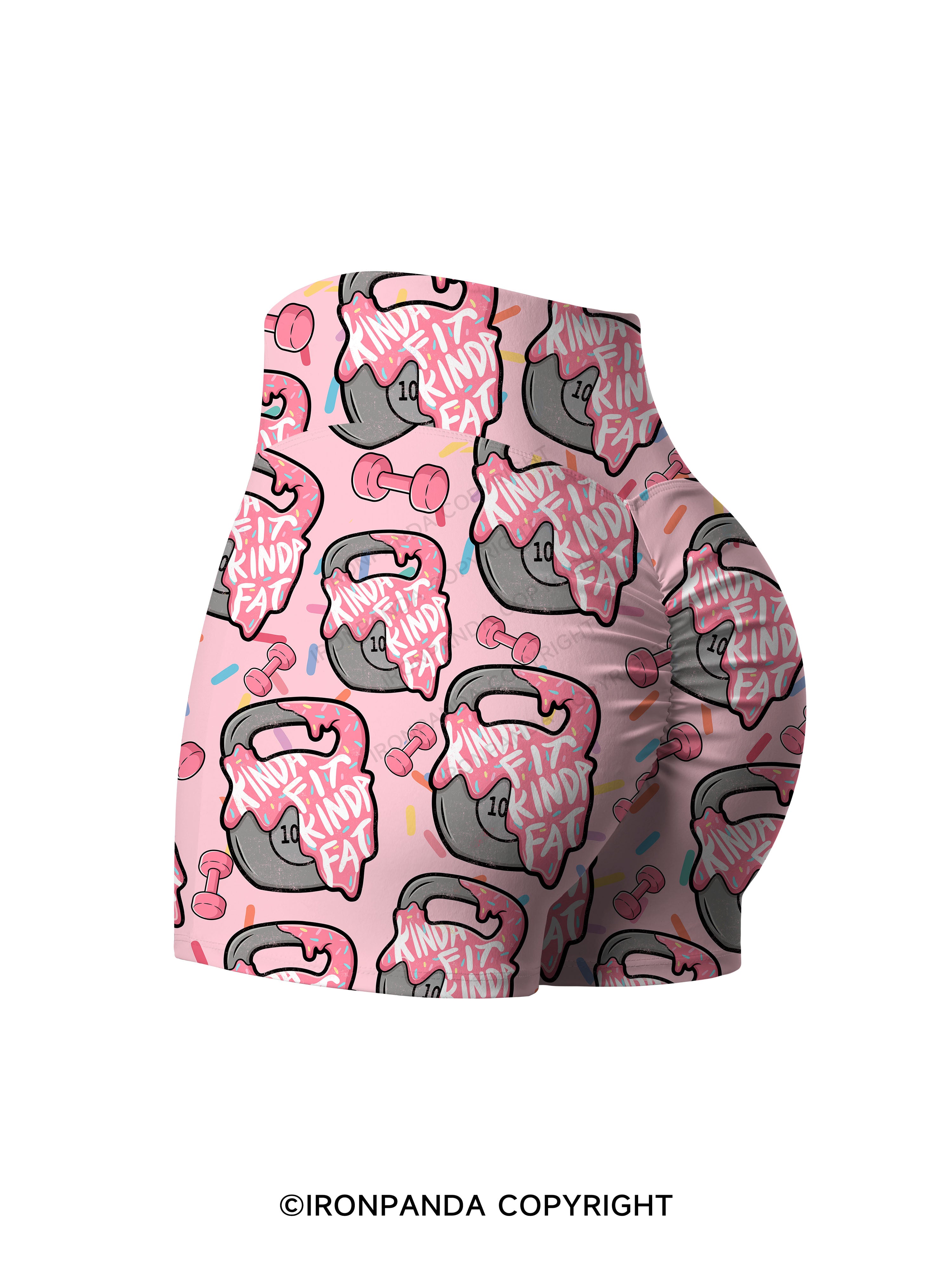 KINDA FIT SORTA FAT KETTLEBELL Printed Yoga Shorts