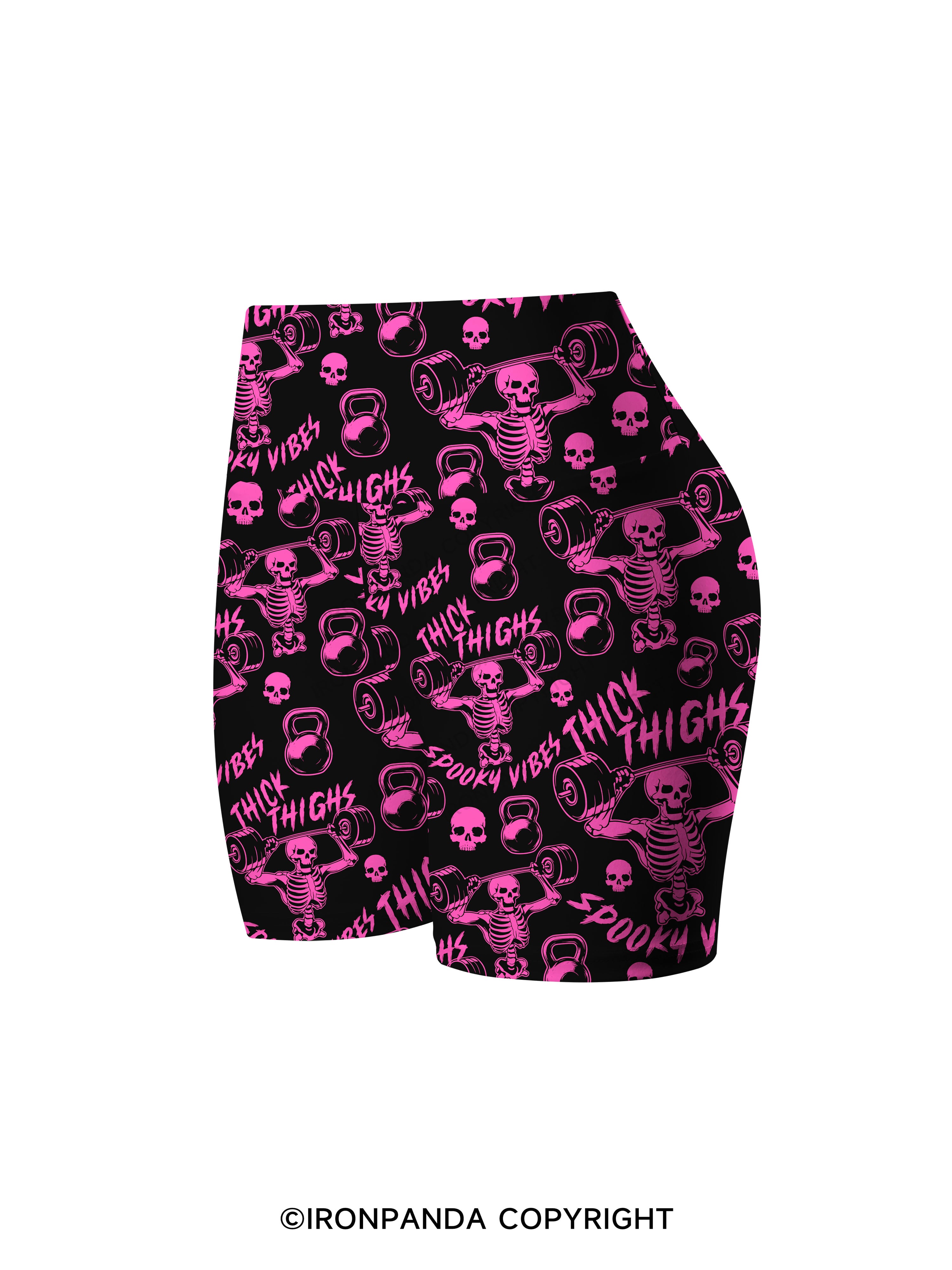 Thick Thighs Spooky VibesPrinted Yoga Cycling Shorts