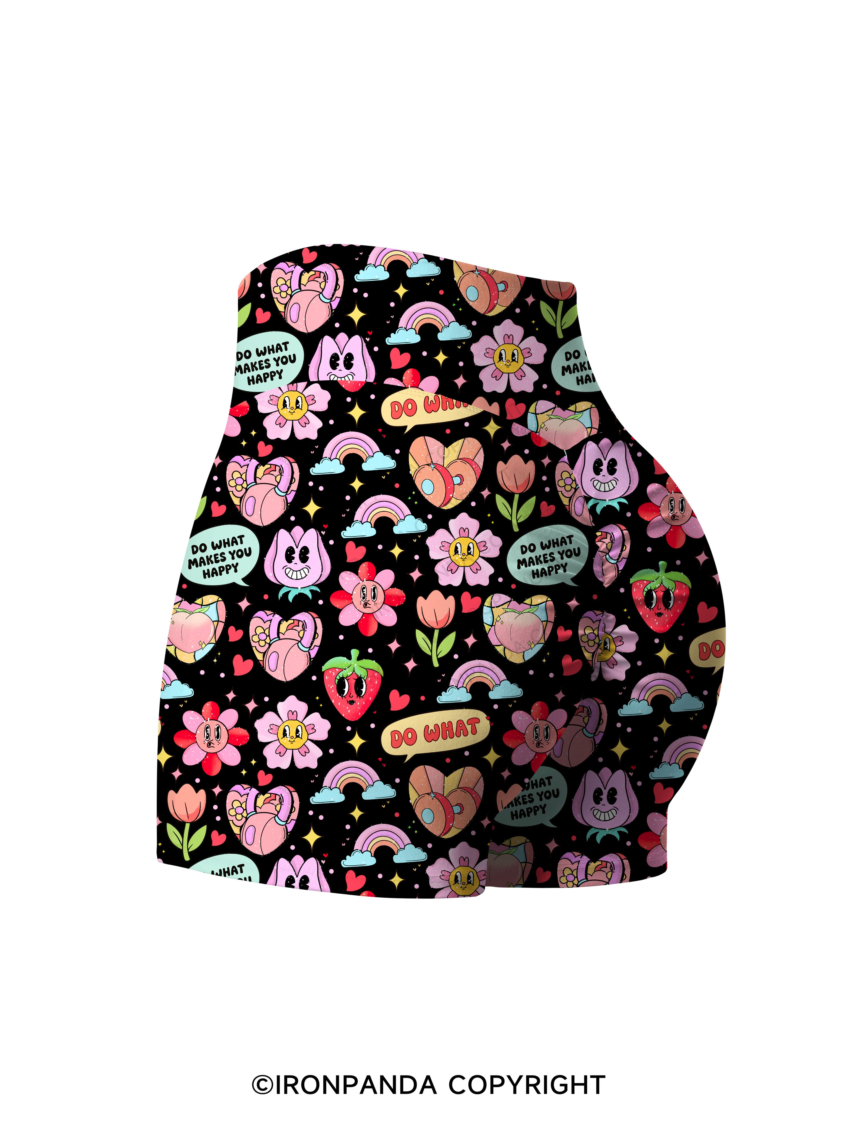 do what makes you happy Printed Yoga Shorts