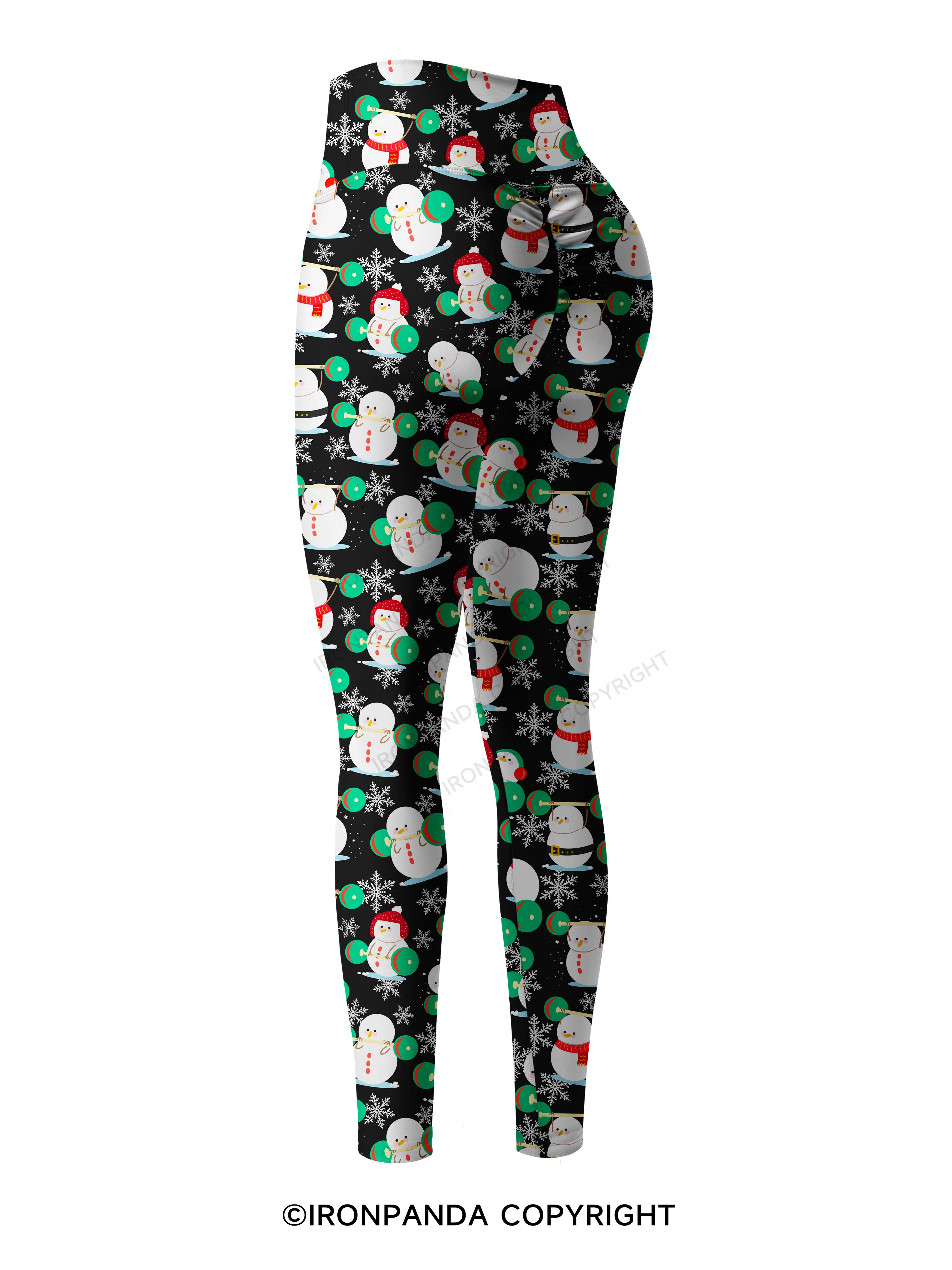 Snowman team weightlifting Printed Yoga Pants