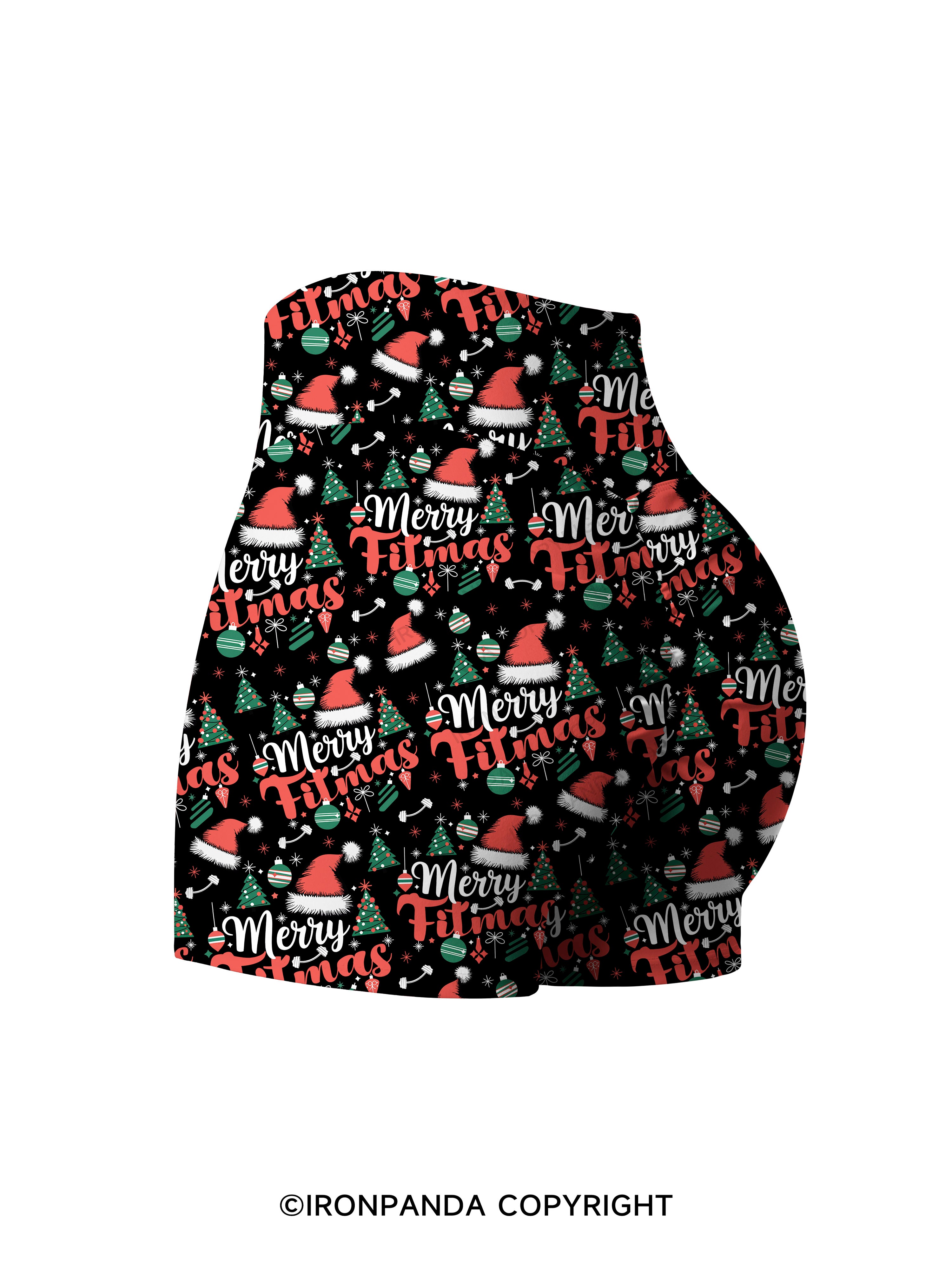 Merry Fitmas Printed Yoga Shorts