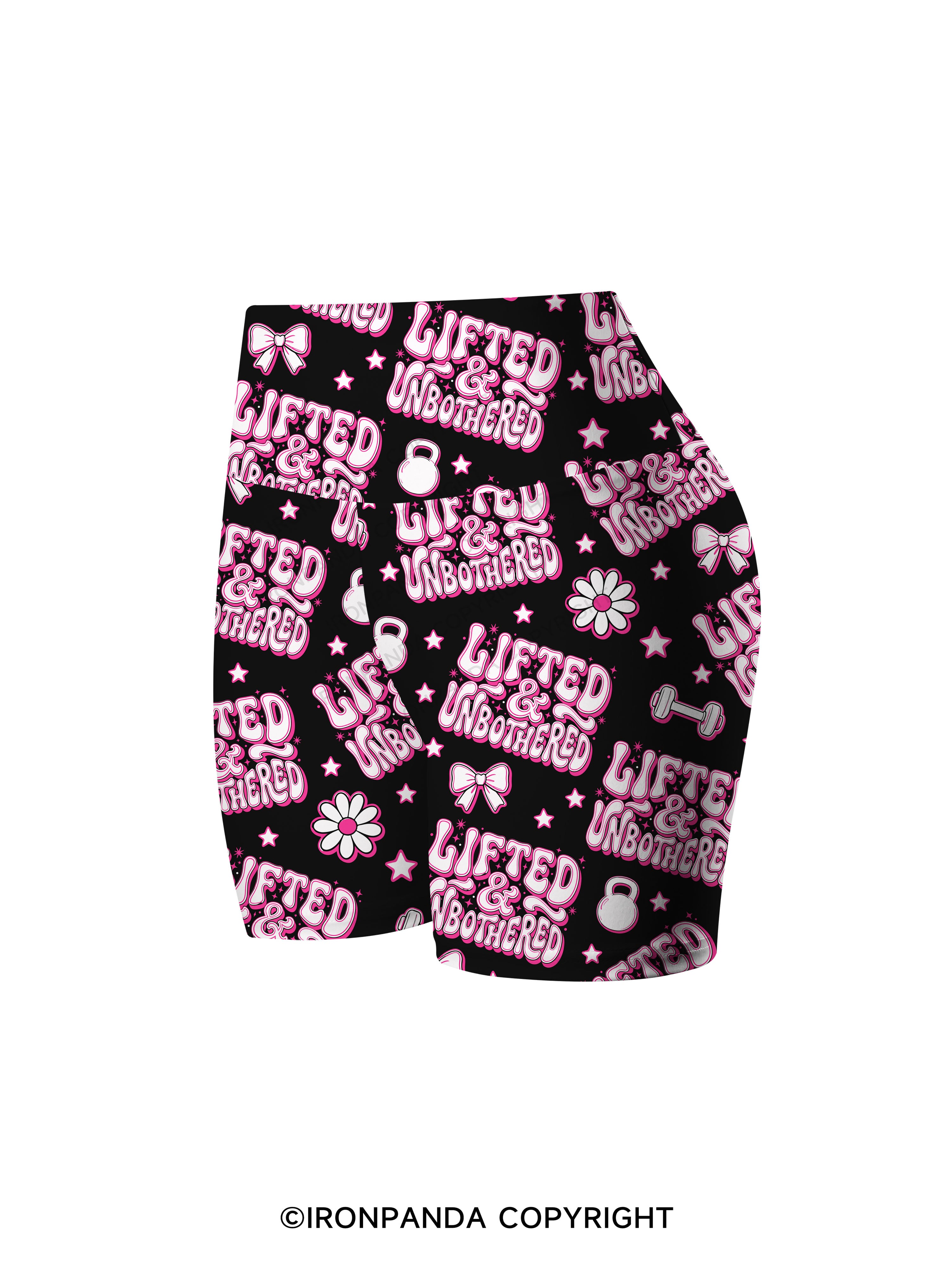 Lifted And Unbothered Printed Yoga Cycling Shorts