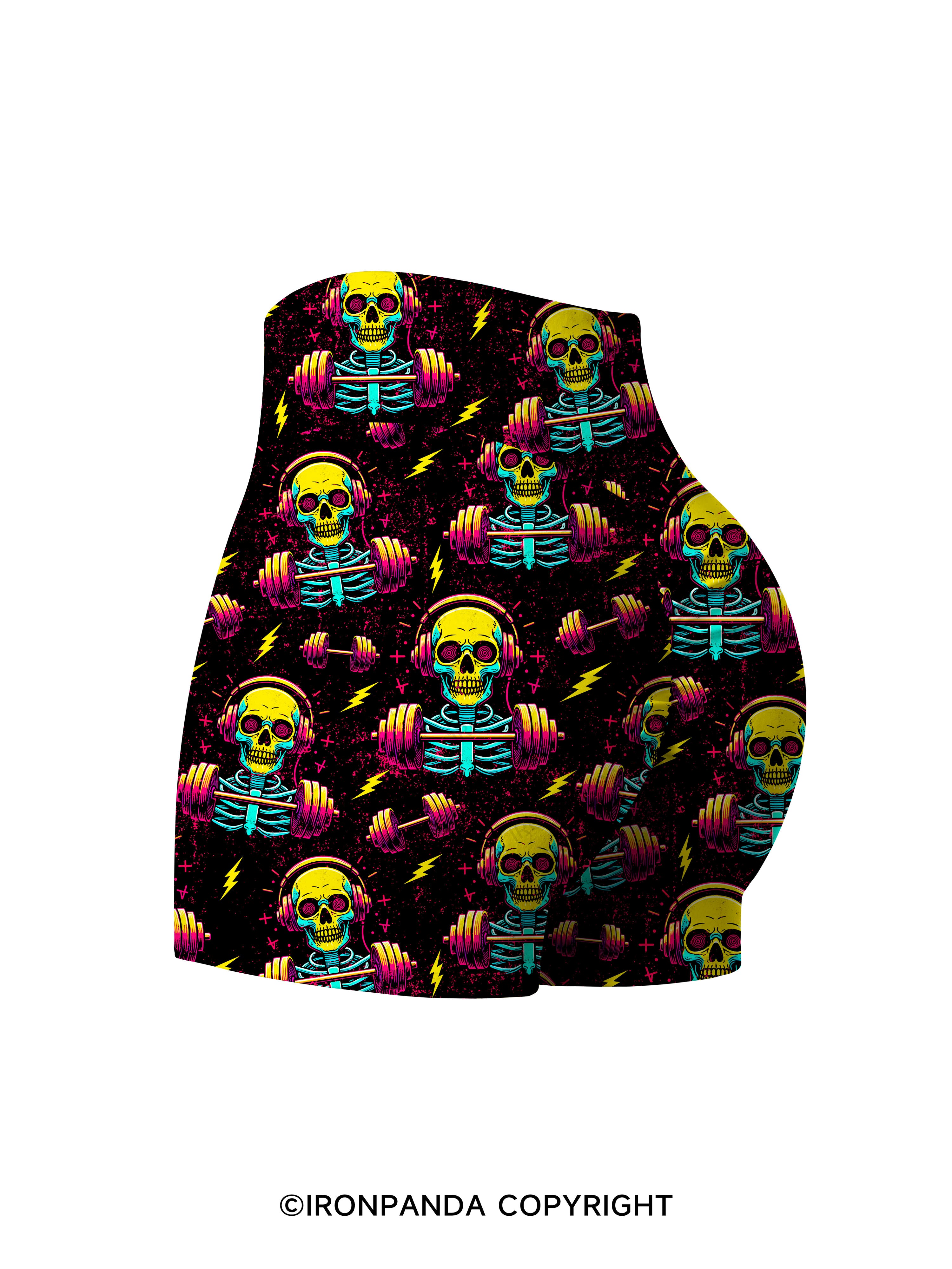 DEAD SERIOUS ABOUT LIFTING Printed Yoga Shorts