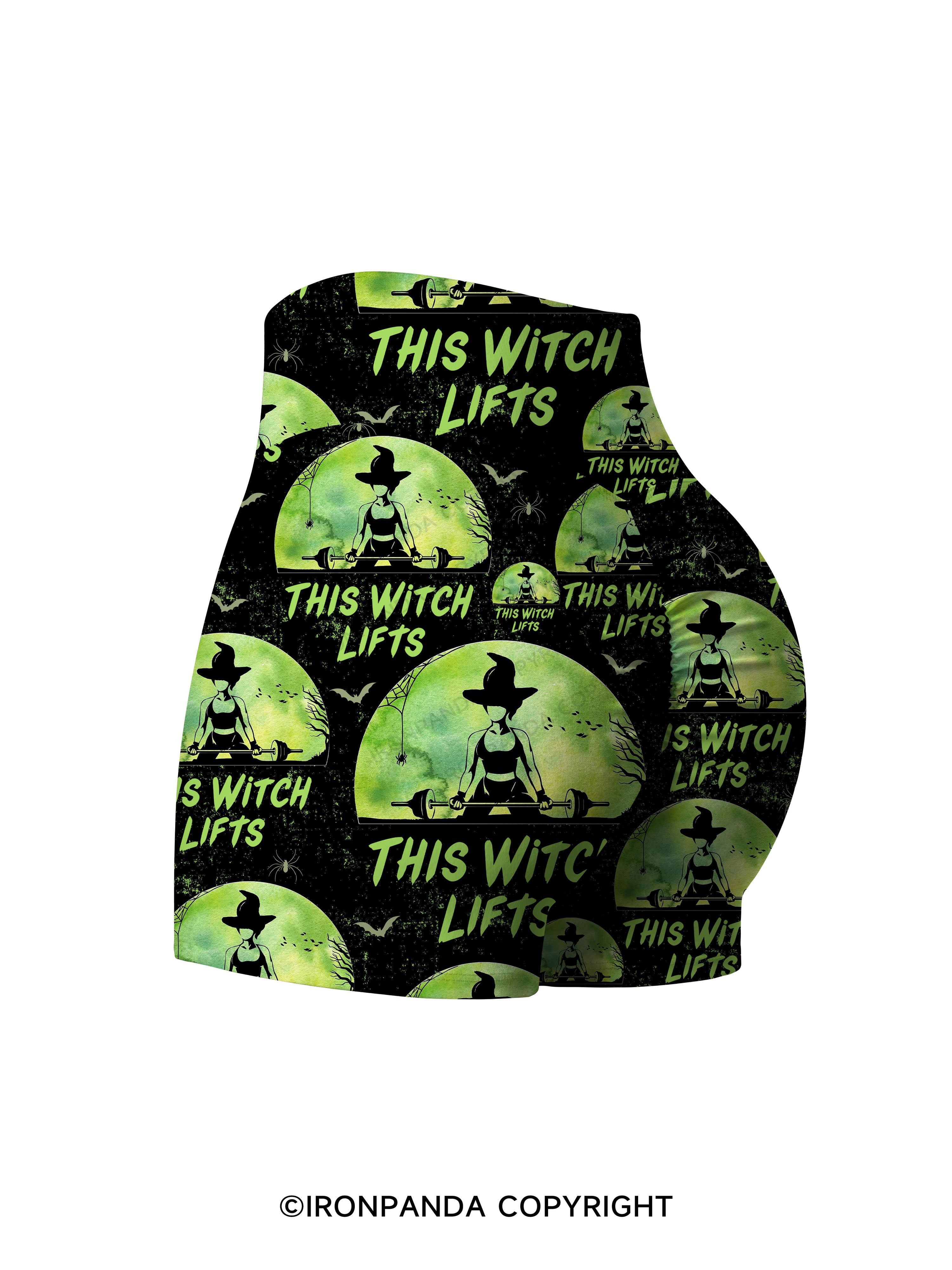 THIS WITCH LIFTS Printed Yoga Shorts