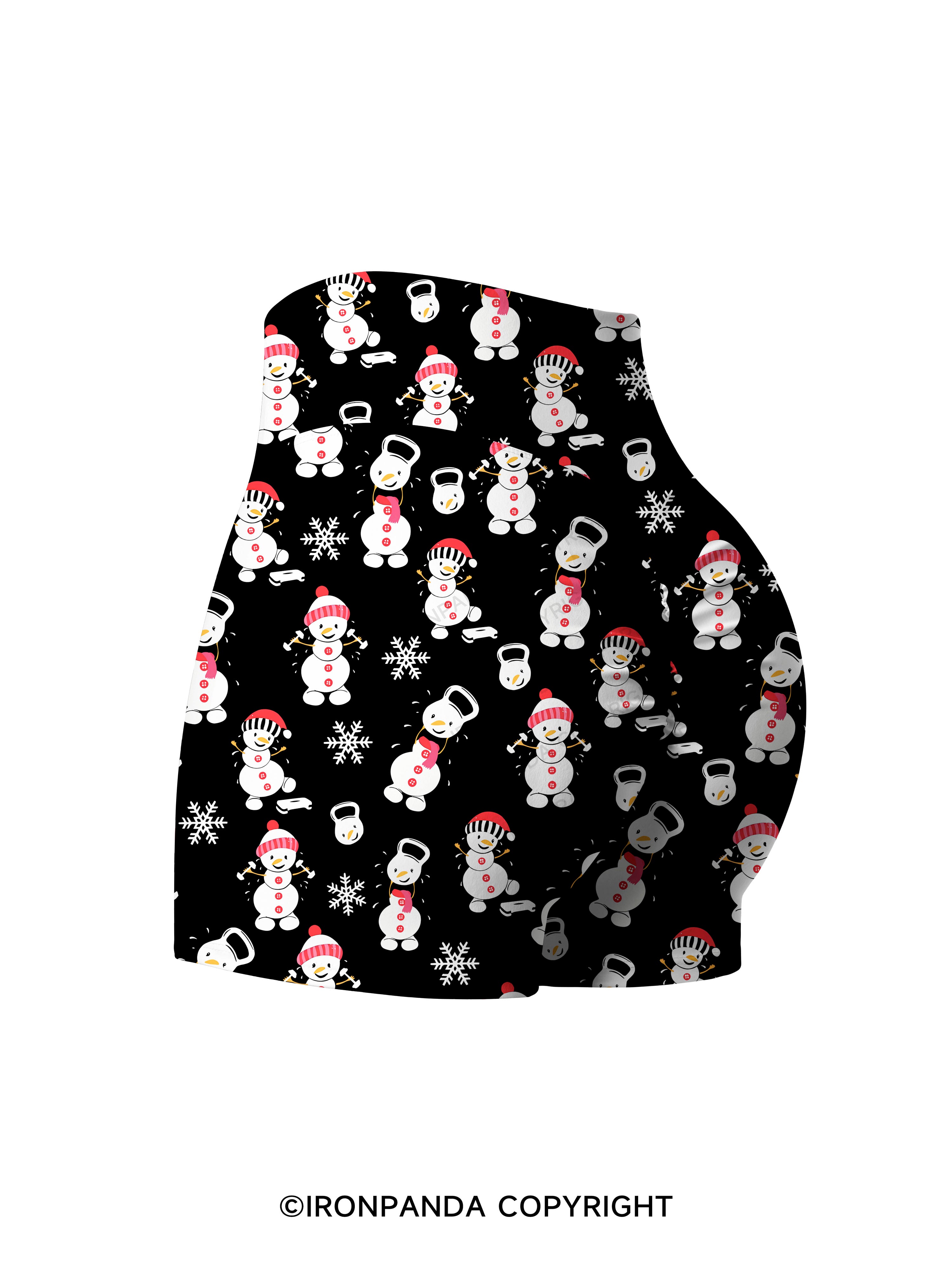 SWEATIN' WITH MY SNOWMIES Printed Yoga Shorts
