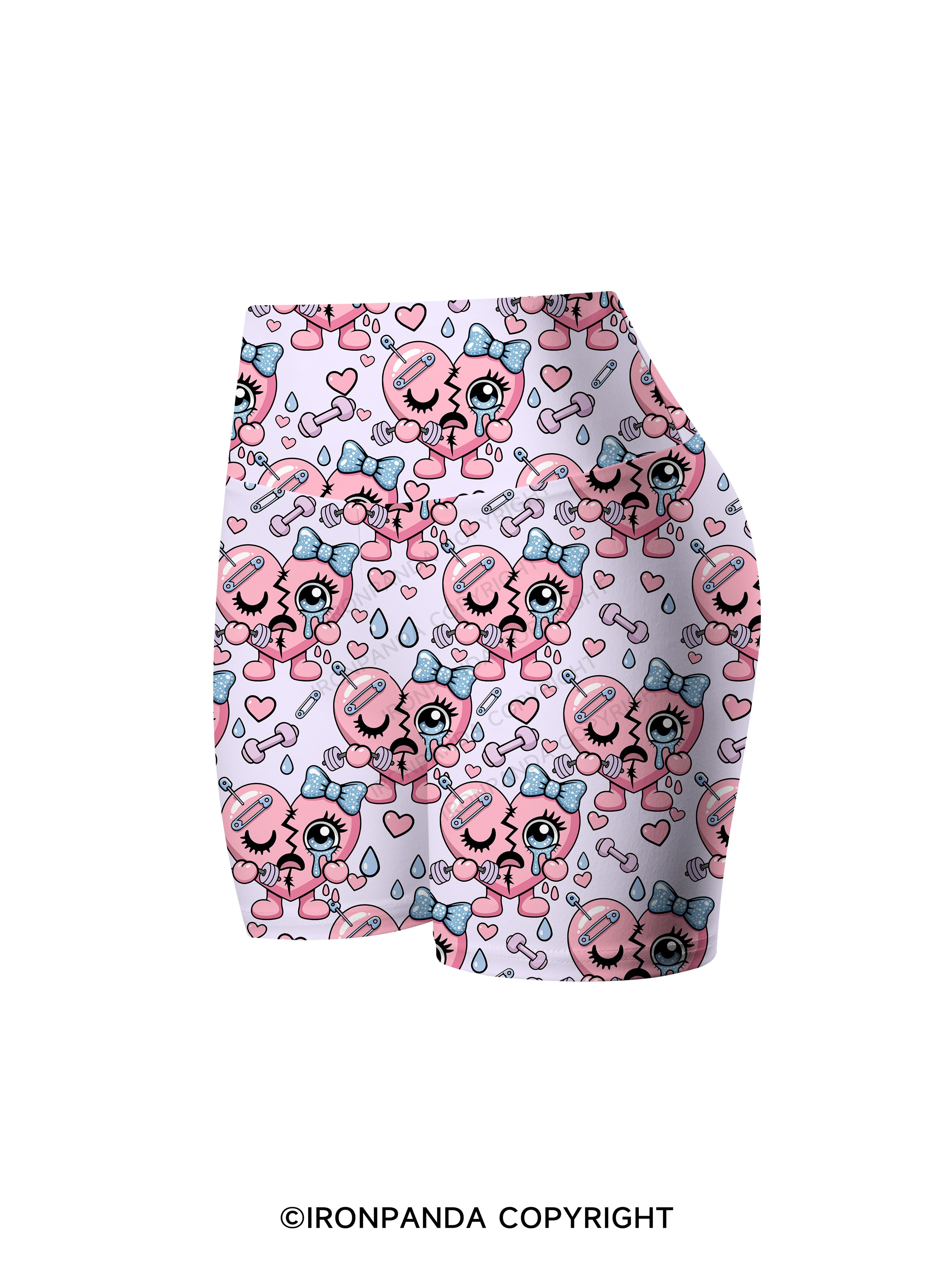BROKEN BUT STRONGER Printed Yoga Cycling Shorts
