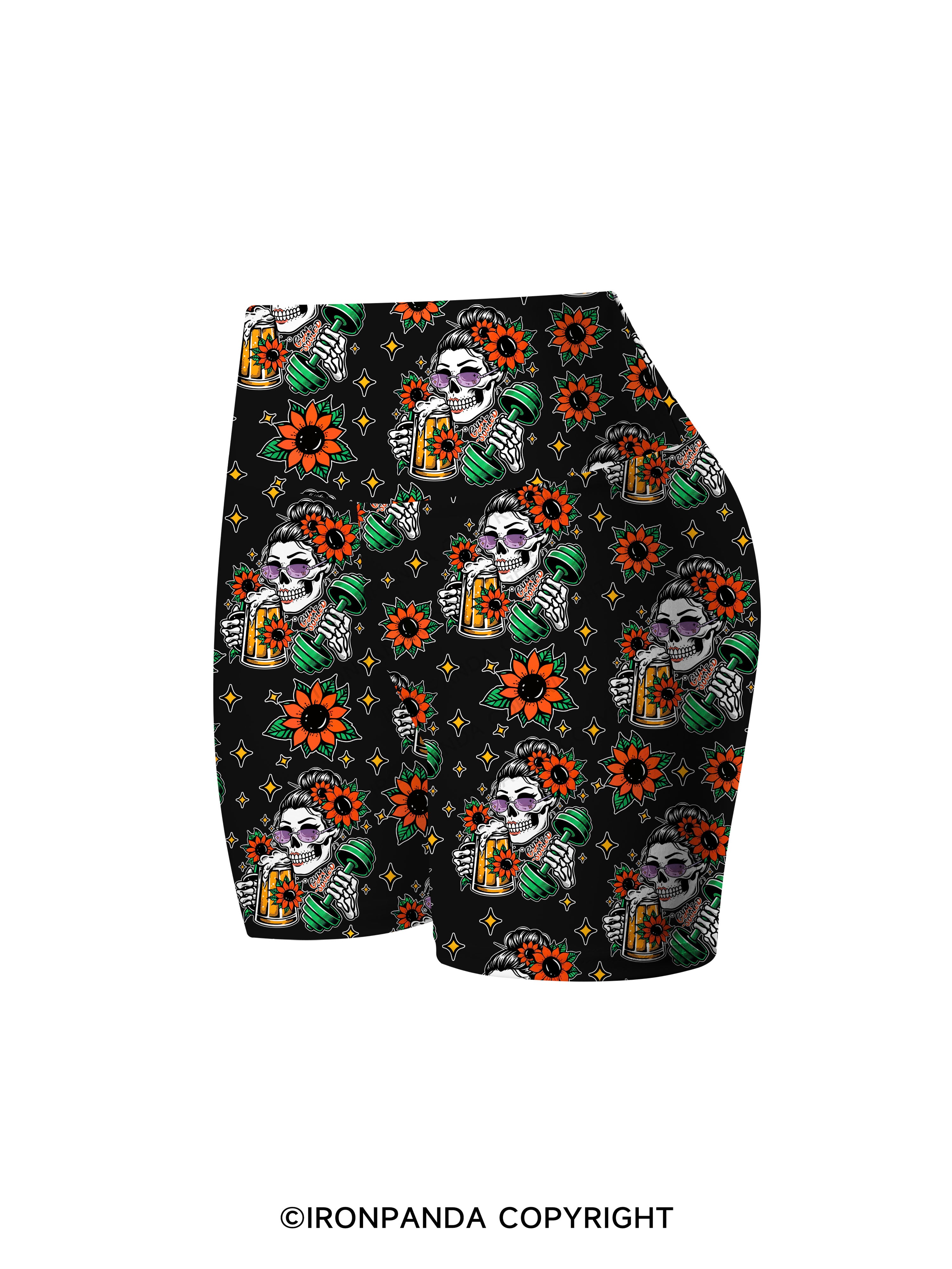 BURPEES ？I THOUGHT YOU SAID BEER PLEASE Printed Yoga Cycling Shorts