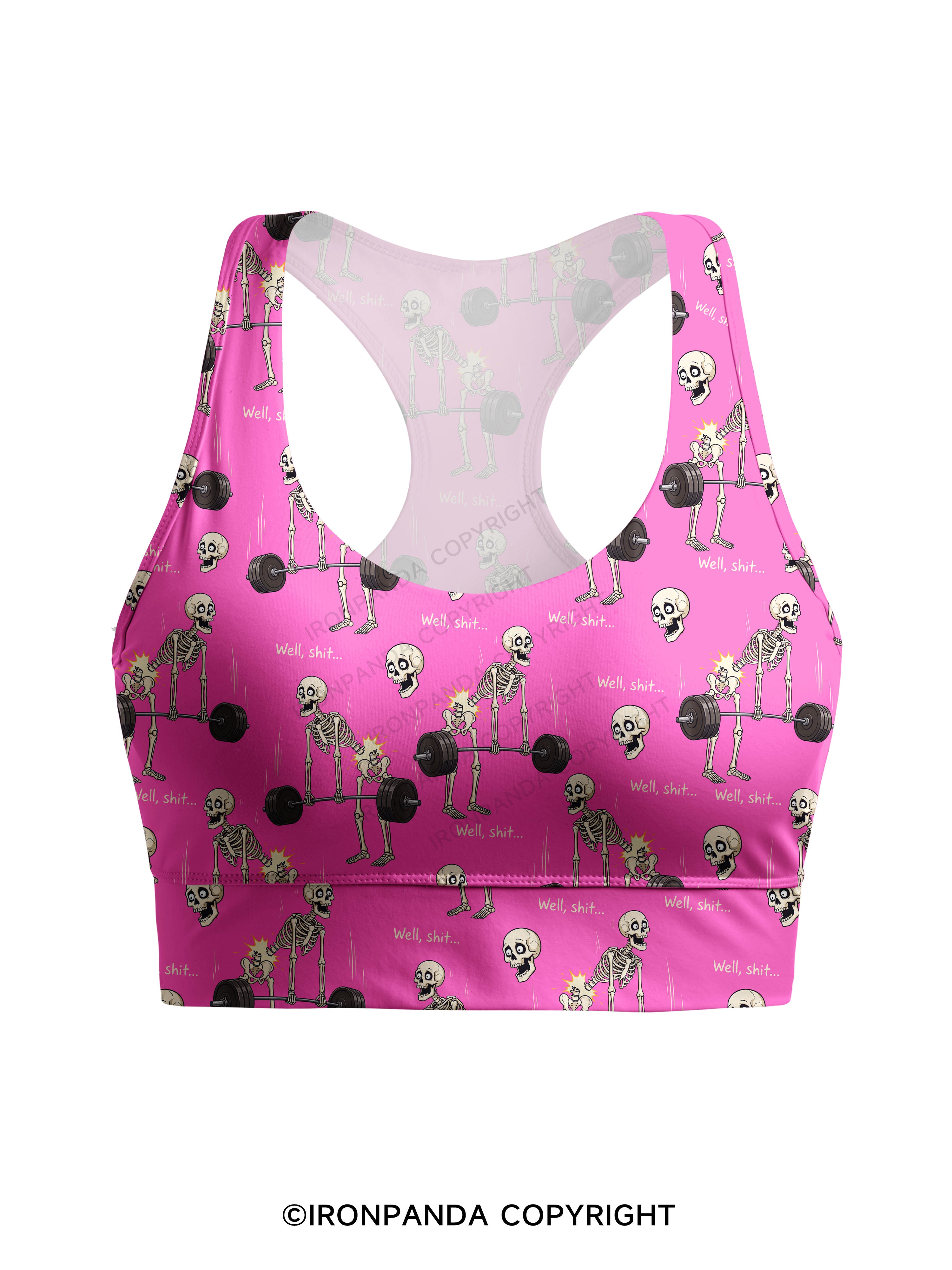 Well Shit Skeleton Deadlift Racerback Sports Bra
