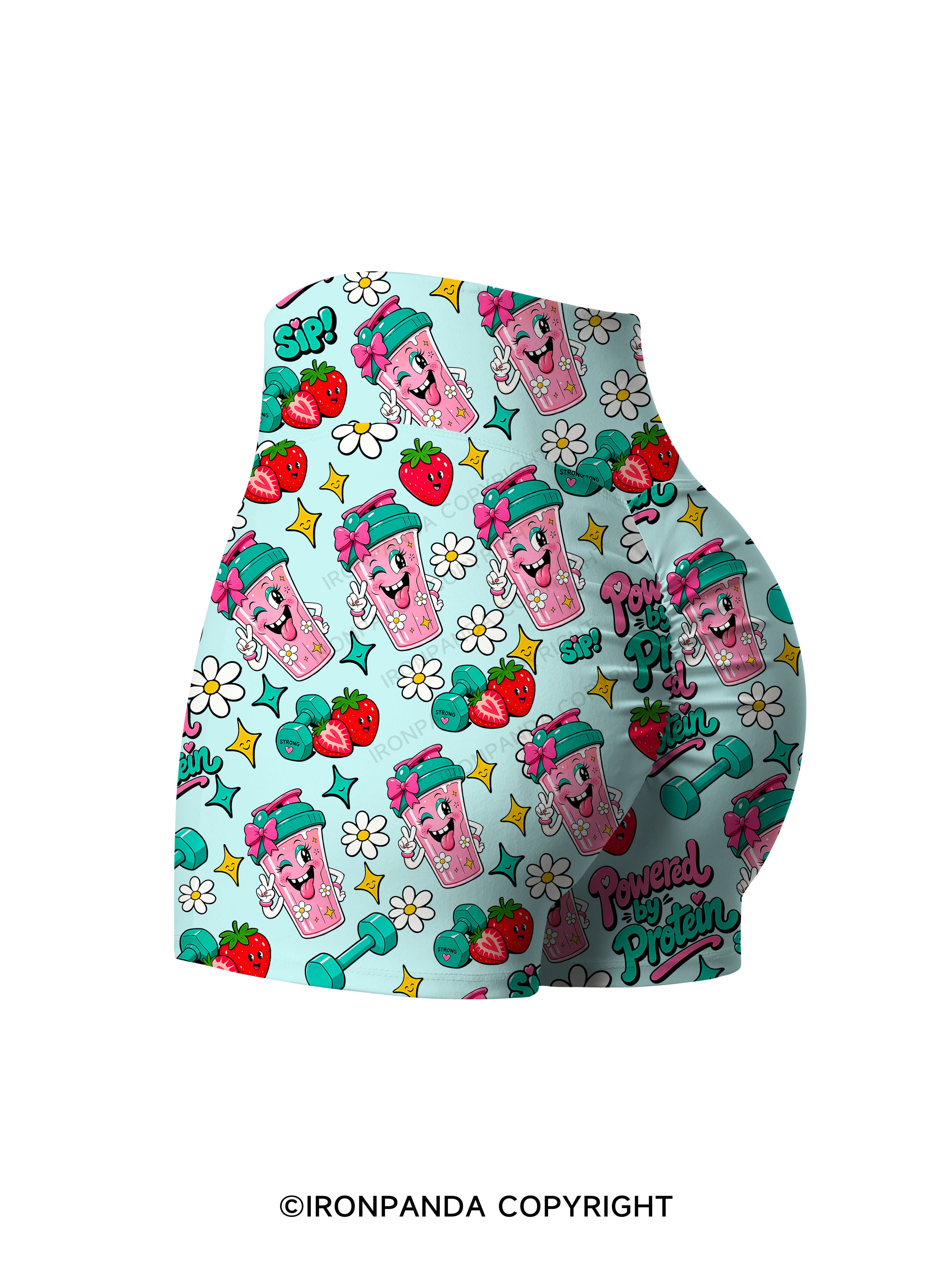 POWERED BY PROTEIN GYM FITNESS Printed Yoga Shorts