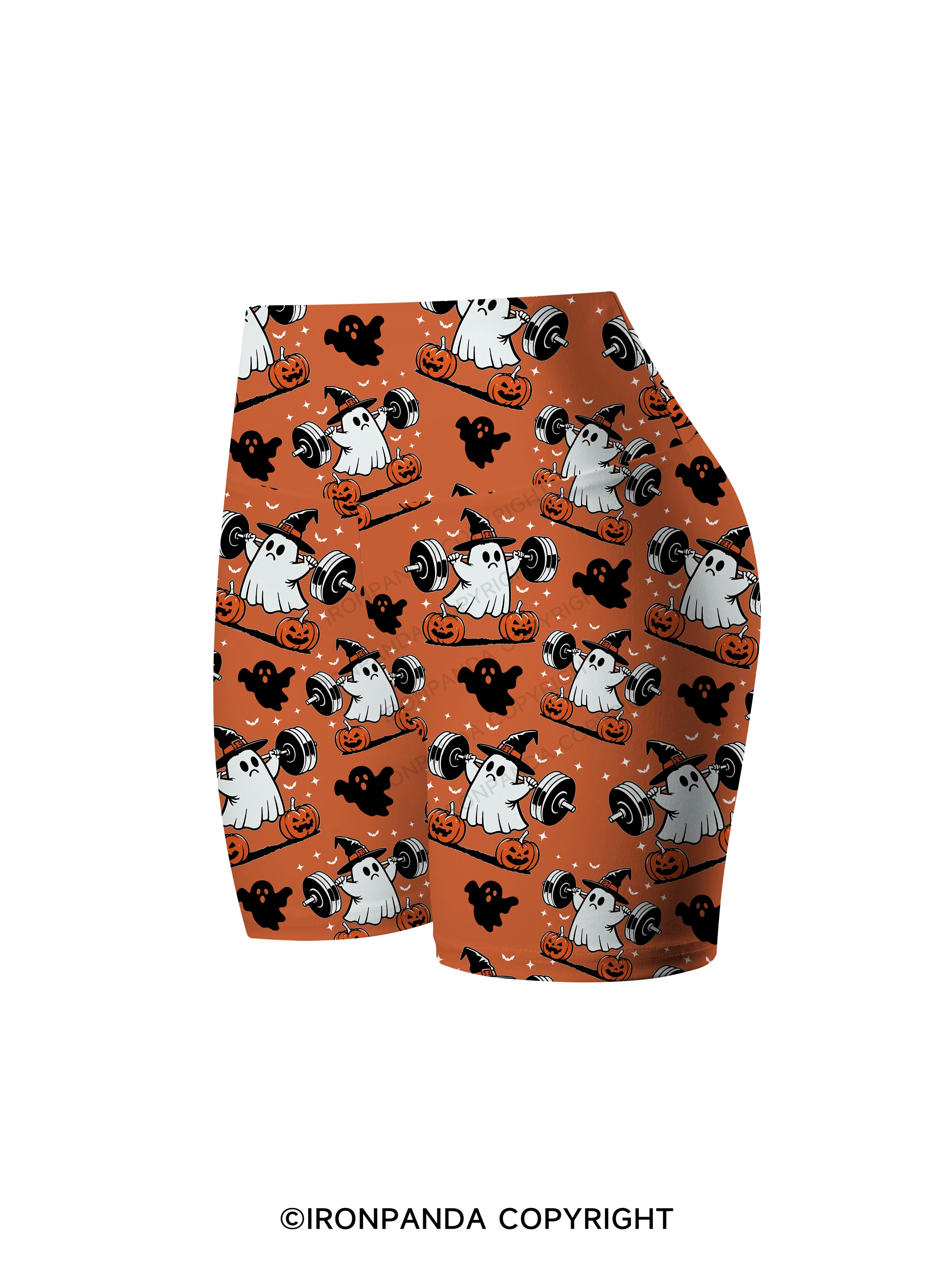 NO TRICKS JUST REPS Printed Yoga Cycling Shorts