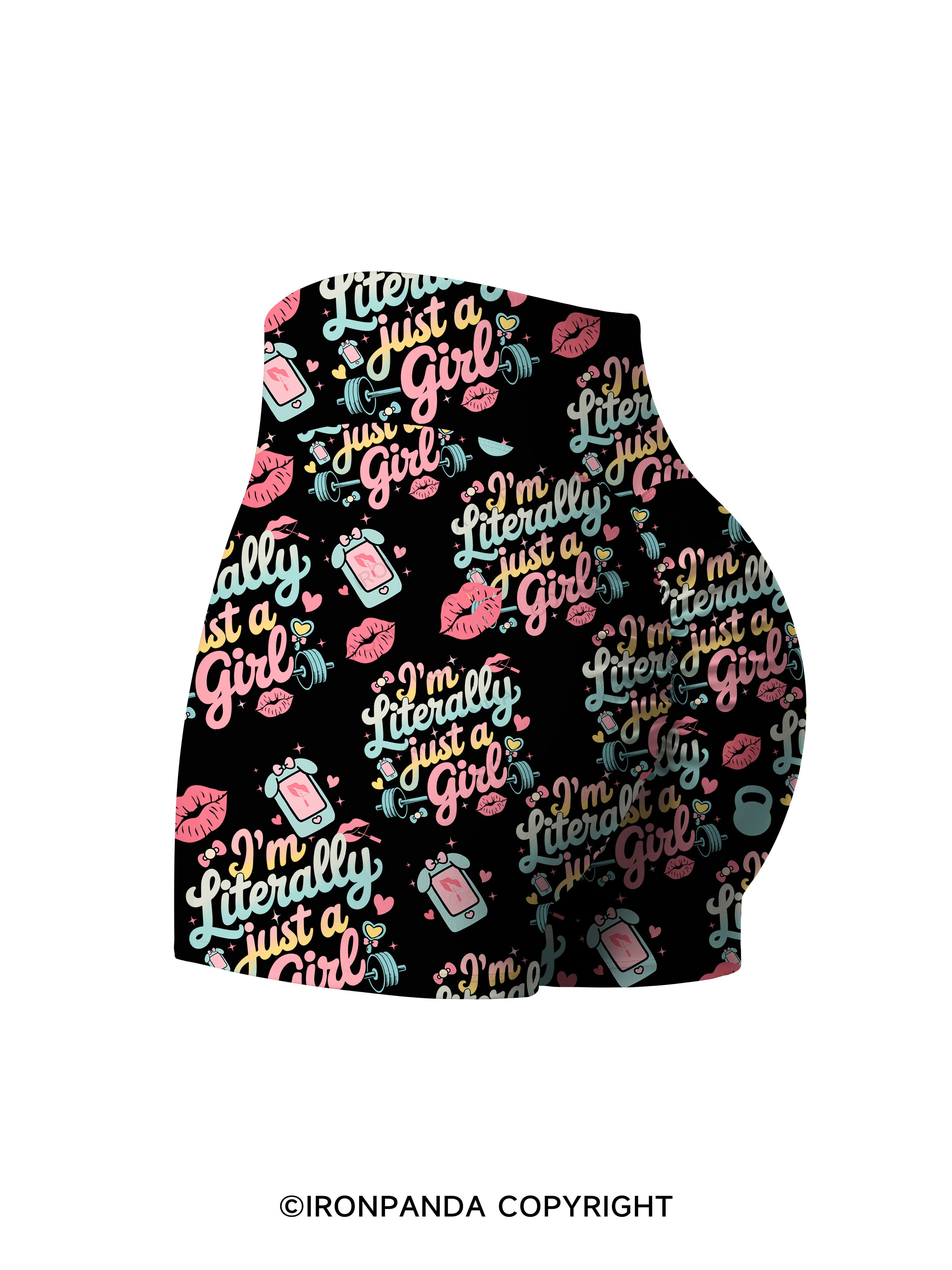 I'm Literally Just A Girl Fitness Printed Yoga Shorts