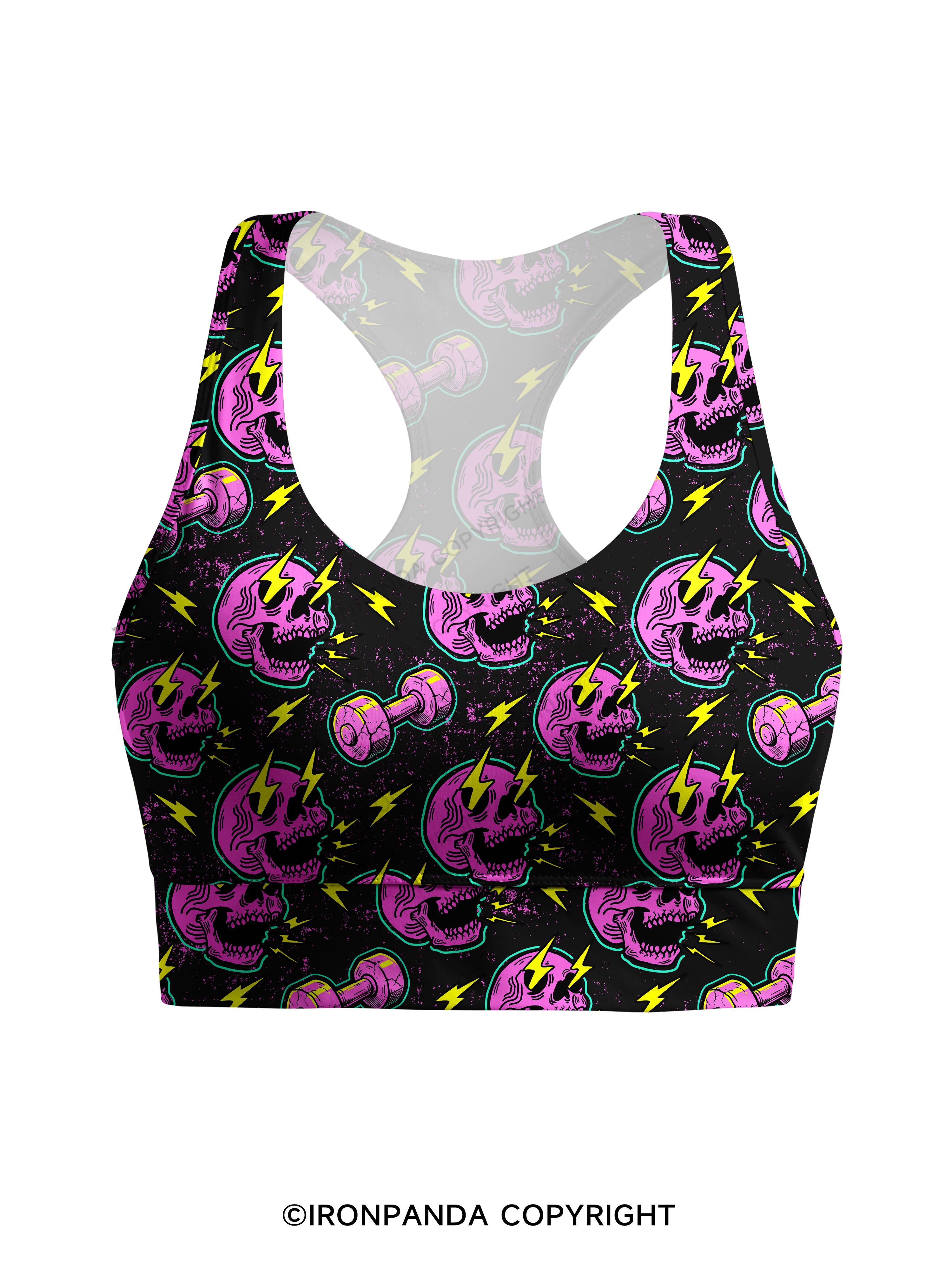 LIGHTNING SKELETON Racerback Sports Bra