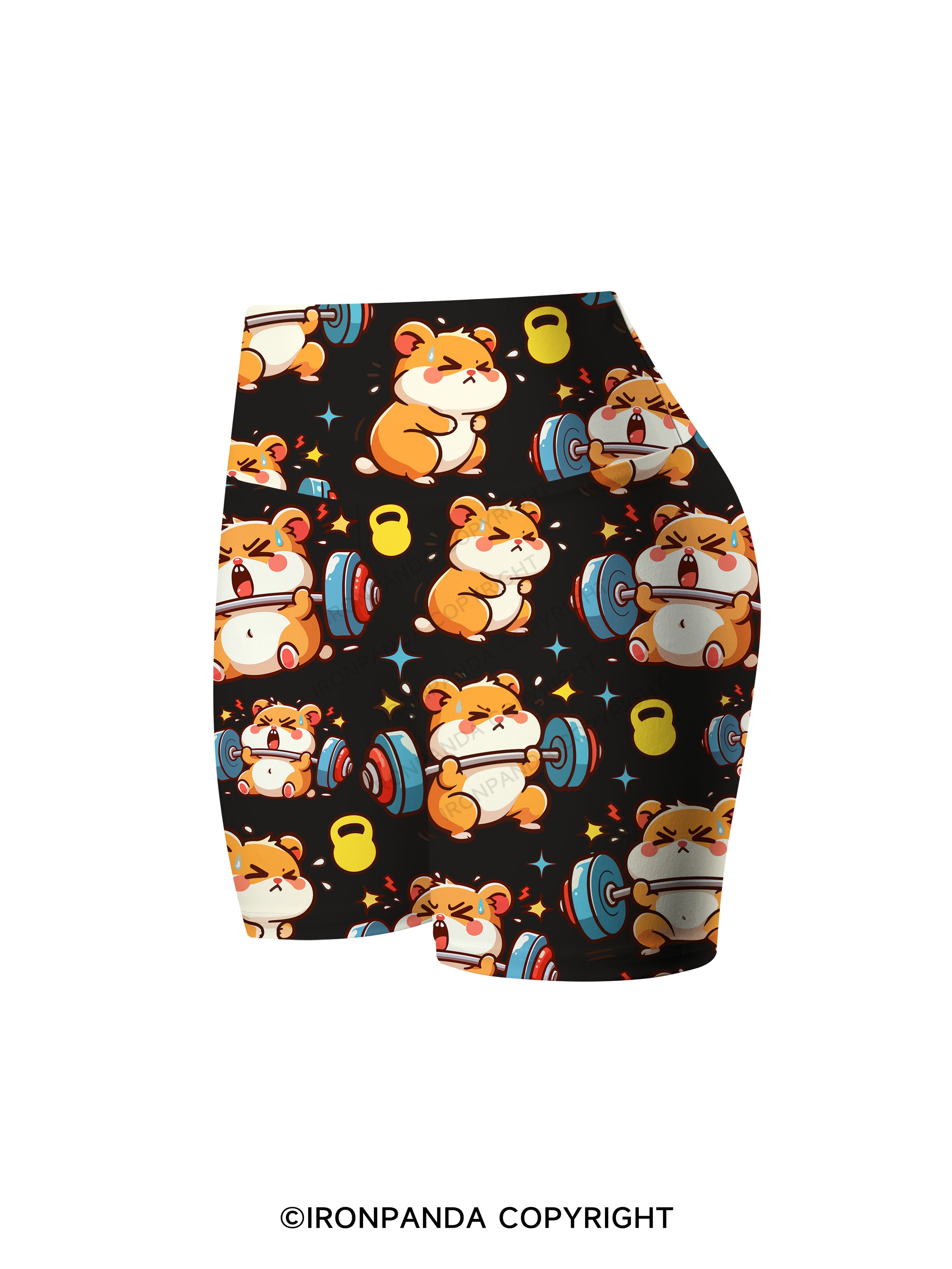 Grumpy Gym Hamster Printed Yoga Cycling Shorts