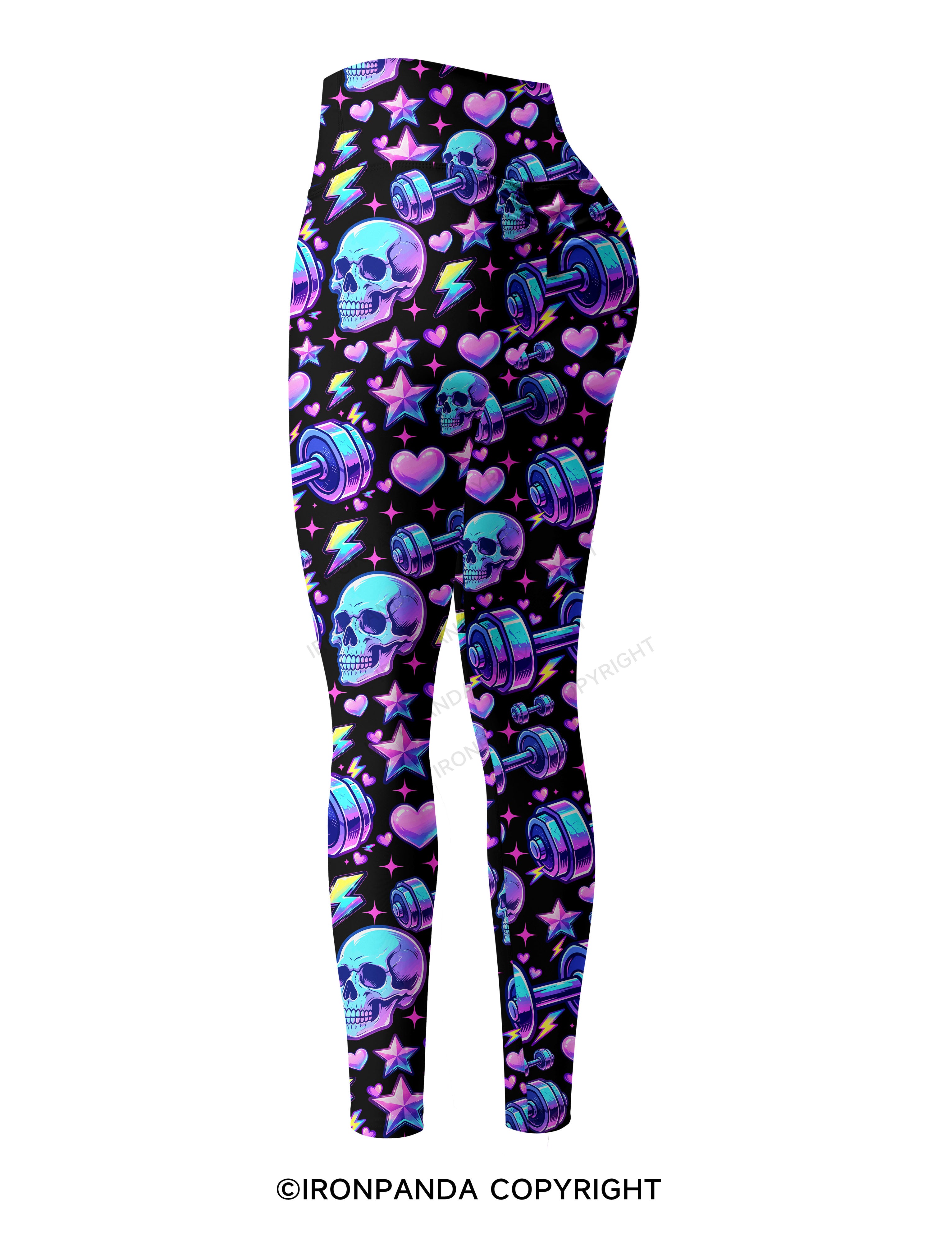 Weightlifting Skull Printed Yoga Pants
